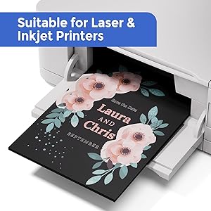 25 Sheets Black Cardstock 8.5 x 11, 92lb/250gsm Card Stock Printer Paper, Thick Cardstock Cover Stock for Invitations, Printing, Invitations, Cards