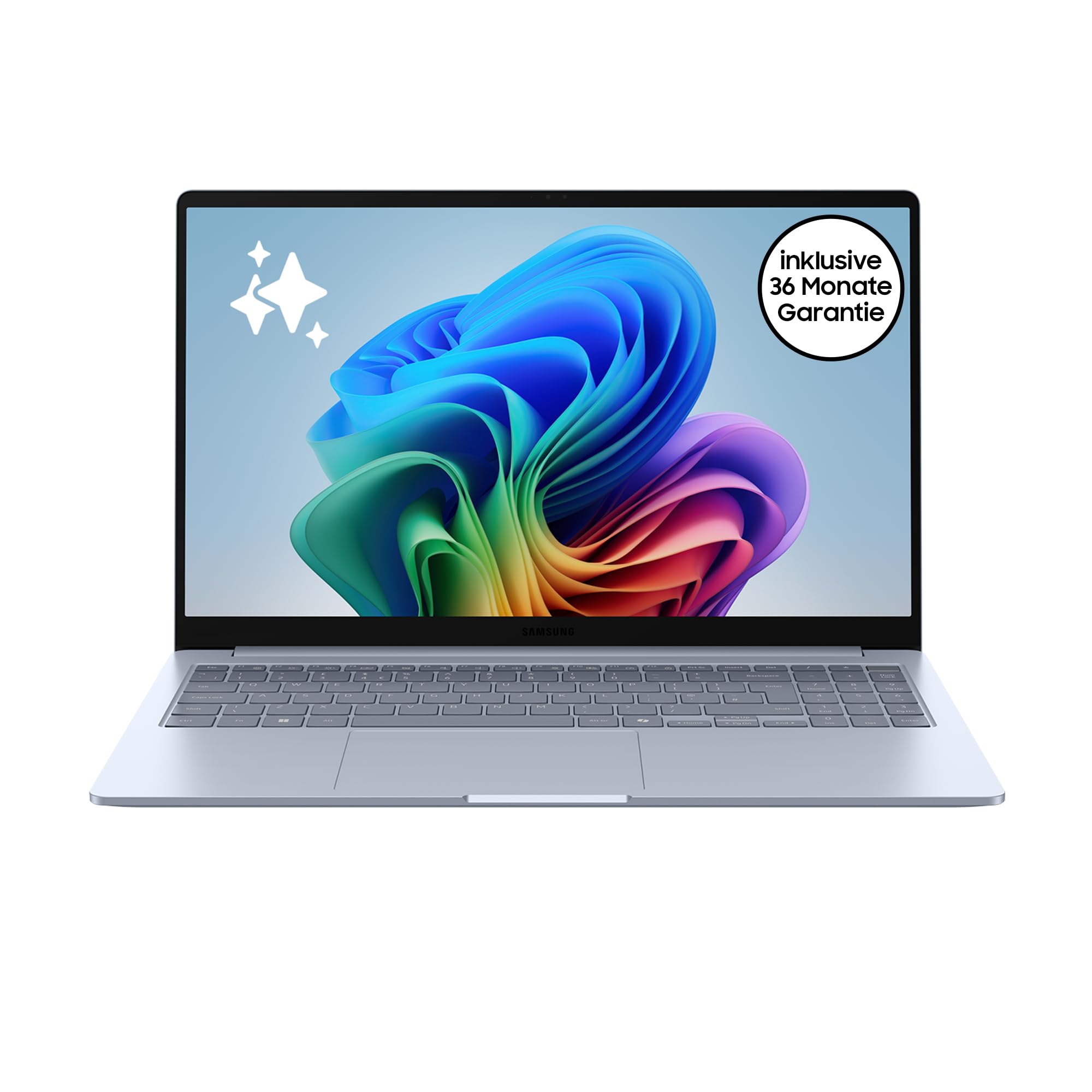 Samsung Galaxy Book4 Edge Galaxy AI-Laptop, 15,6-Zoll-Display, 16GB RAM, Snapdragon X Plus Prozessor, Notebook 256GB Speicher, Copilot+ PC, Sapphire Blue, 3 Jahre Herstellergarantie Windows 11 Home