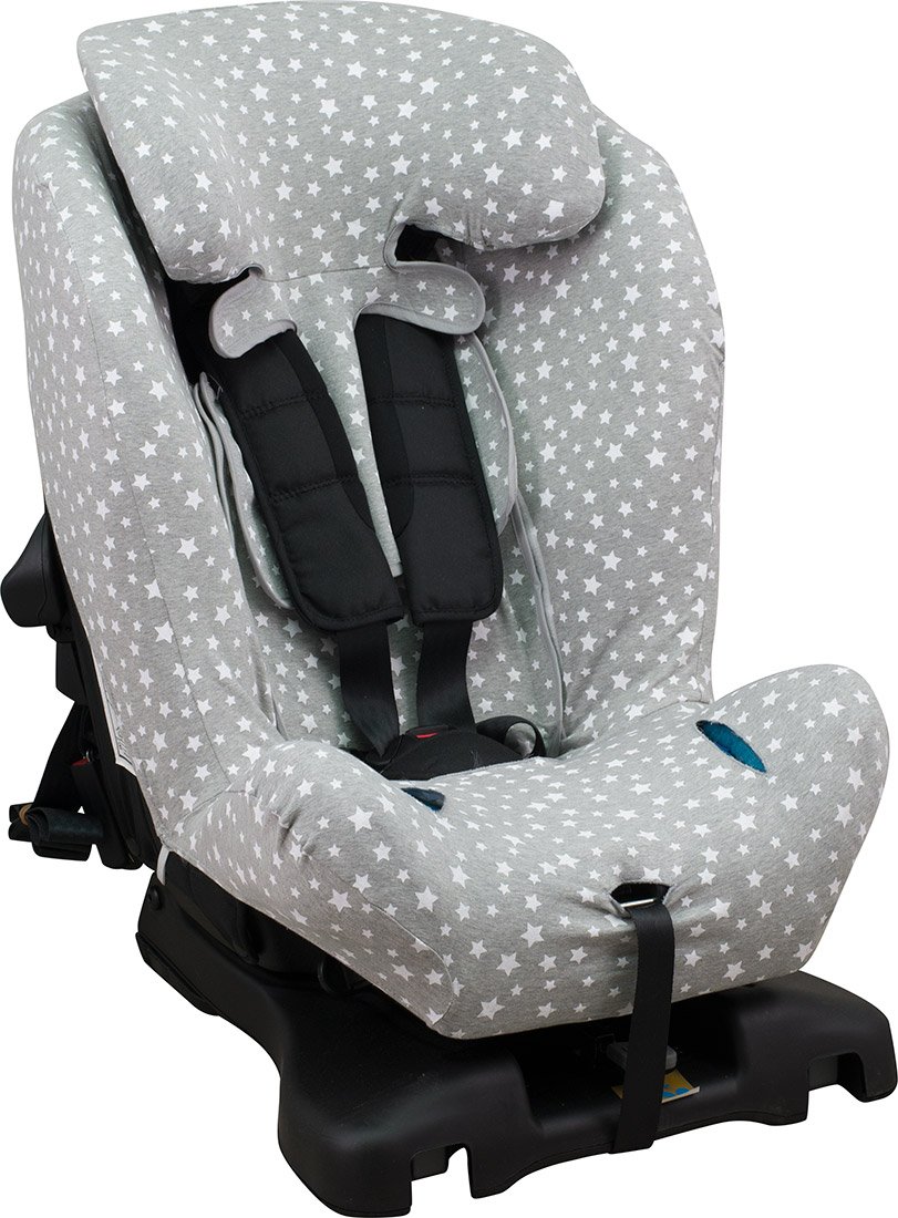 JYOKO Kids Funda de algodón para Silla de Coche Compatible con Axkid Minikid, Kidzone, Duofix (White Star)