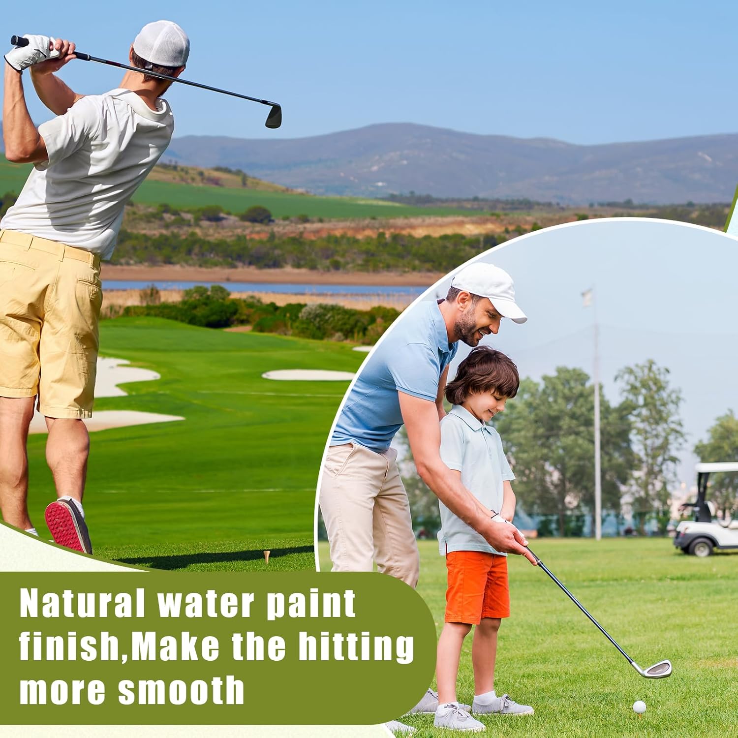 Vinsot 1000 Pcs Bamboo Wood Golf Tees Bulk 2-3/4 Inch Unbreakable Long Tall Golfing Tees Reduce Friction Stable for Men Women Kids Sports Balls Game