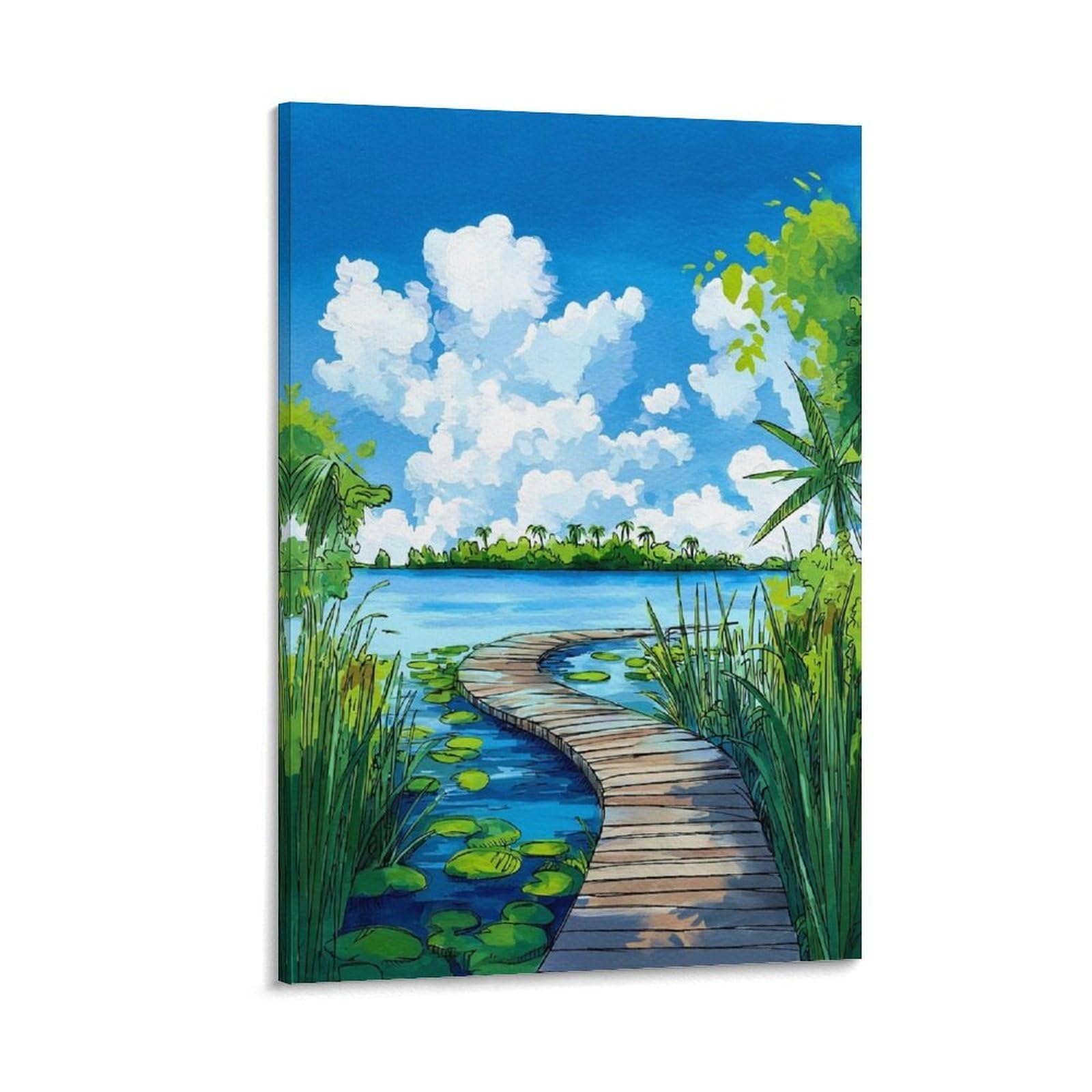 ZBBGGOZ Everglades National Park Poster 20x30inch(50x75cm) Vintage Watercolor Canvas Art