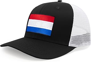 International Tie Country Hat for Men and Women, Adjustable Snapback Trucker Baseball Cap with Embroidered Patch
