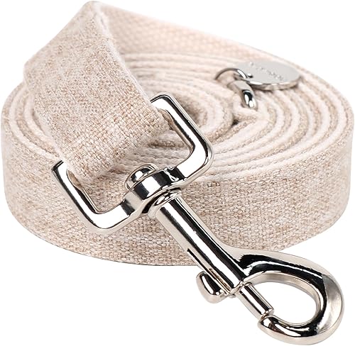 Miniatura 10 de DOGWONG Collar de algodón de cáñamo para perro, collar de perro blanco resistente, duradero, suave, de tela natural, collar de perro para mascotas,
