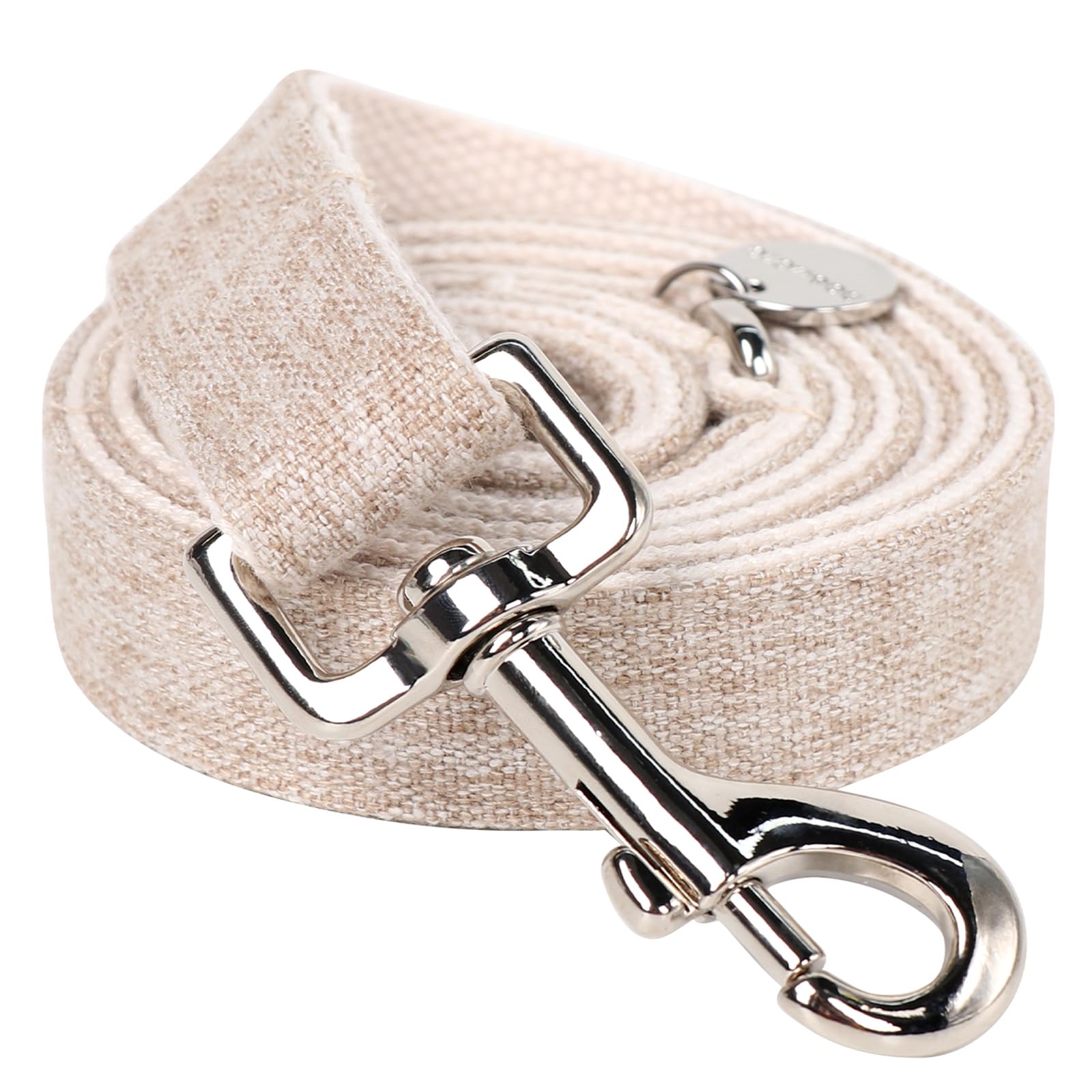 DOGWONG Cotton Hemp Dog Collar, Heavy-Duty Pink Dog Collar Durable Soft Natural Fabric Pet Dog Collar Cute Wedding Puppy Necklace for Small Medium