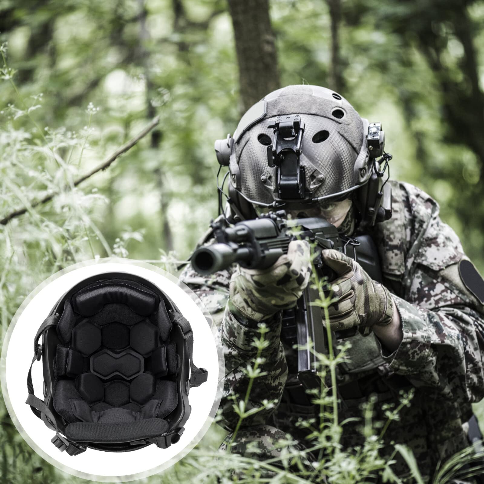 Coussinets de casque tactiques Airsoft en mousse à mémoire de forme - Coussin de protection pour casque Fast MT MICH IBH AF ACH
