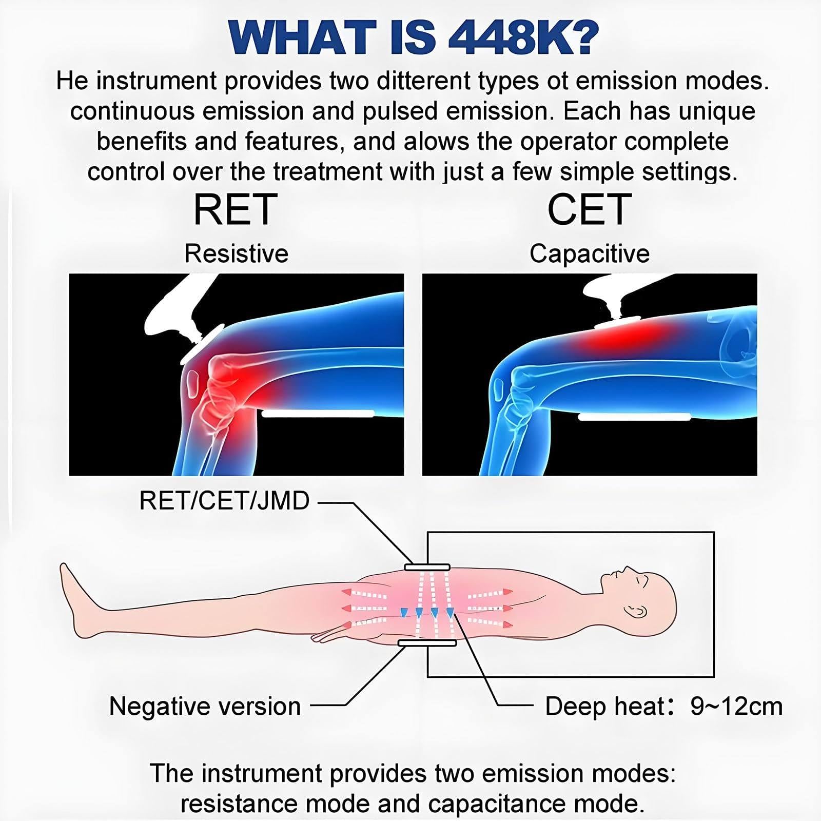 Dispositivo Profesional De Radiofrecuencia De 448 Khz - Diatermia Tecar Therapy para Lifting, Pérdida De Peso Y Modelado Corporal, con 3 Cabezales Y 8 Estaciones De Trabajo Black