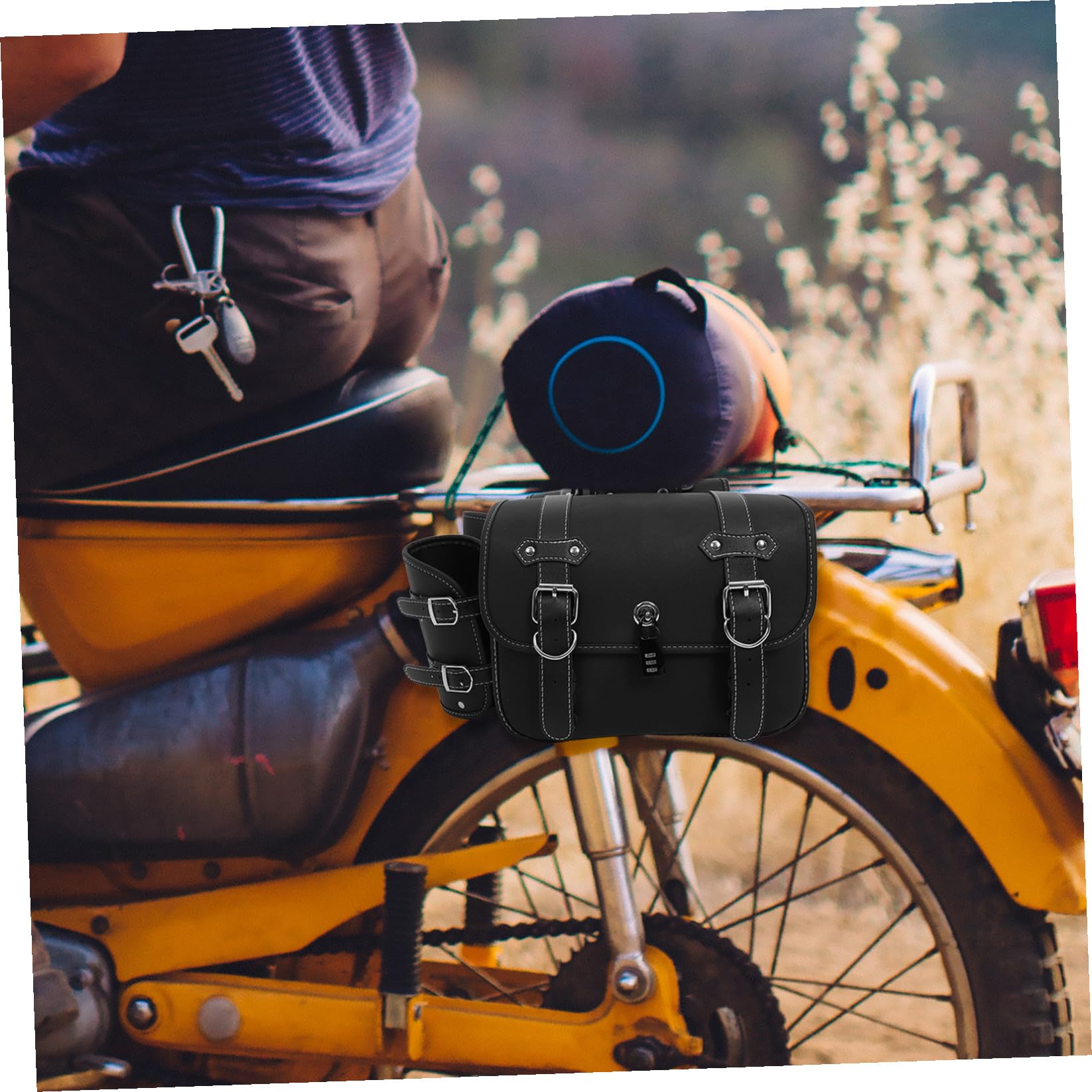 Skórzanych Sakw Motocyklowych Trwałe Boczne Torby Wiszące Motocykl Uniwersalne Sakwy Drobne Przedmioty Do Motocykli Rowerów i Skuterów Elektrycznych Łatwe Do Montażu i Demontażu