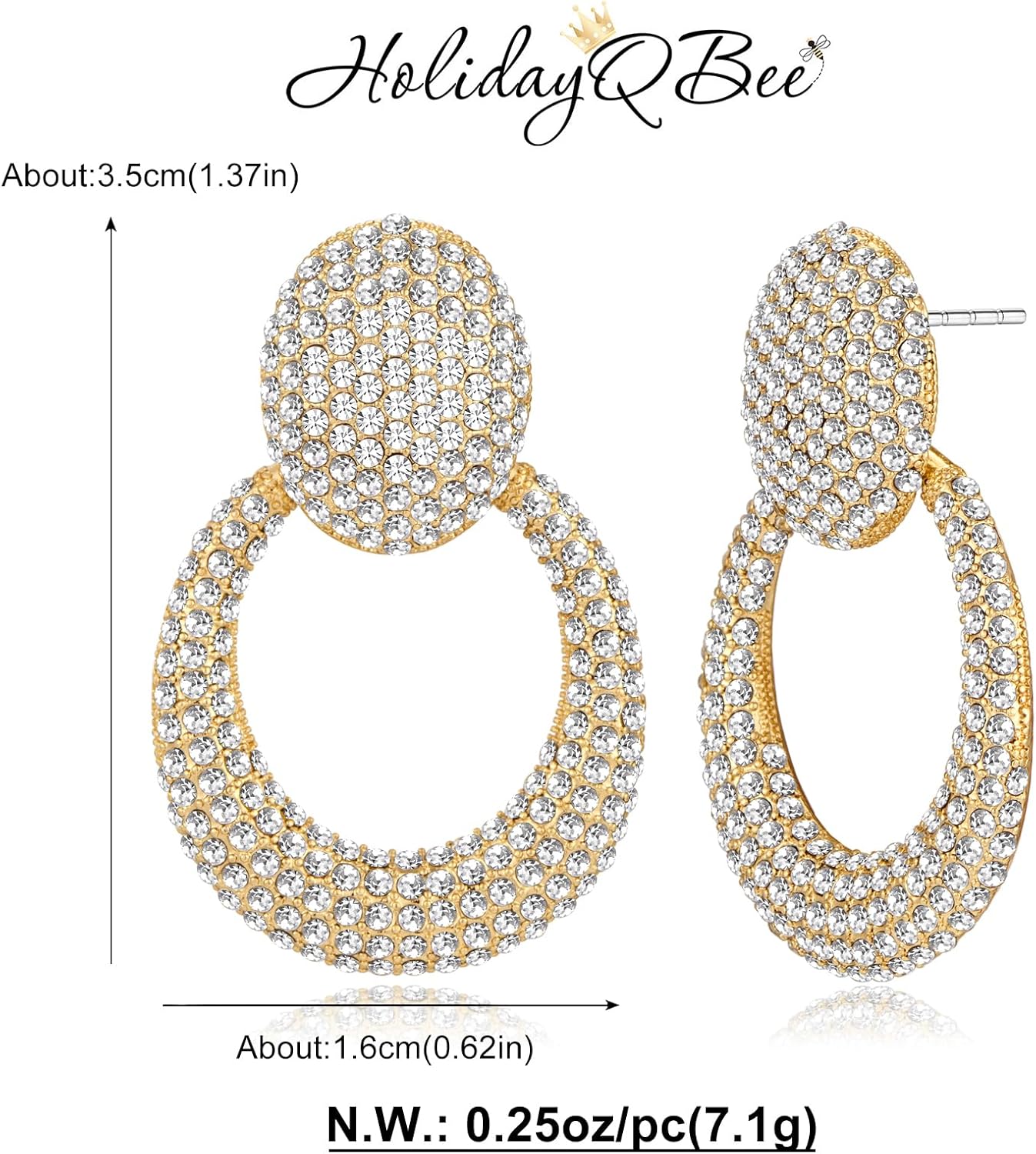 Heart Hoop Earrings For Women Luxurious Vintage Dangle Drop Earring Rhinestones Earrings Fashion Jewelry - Image 7