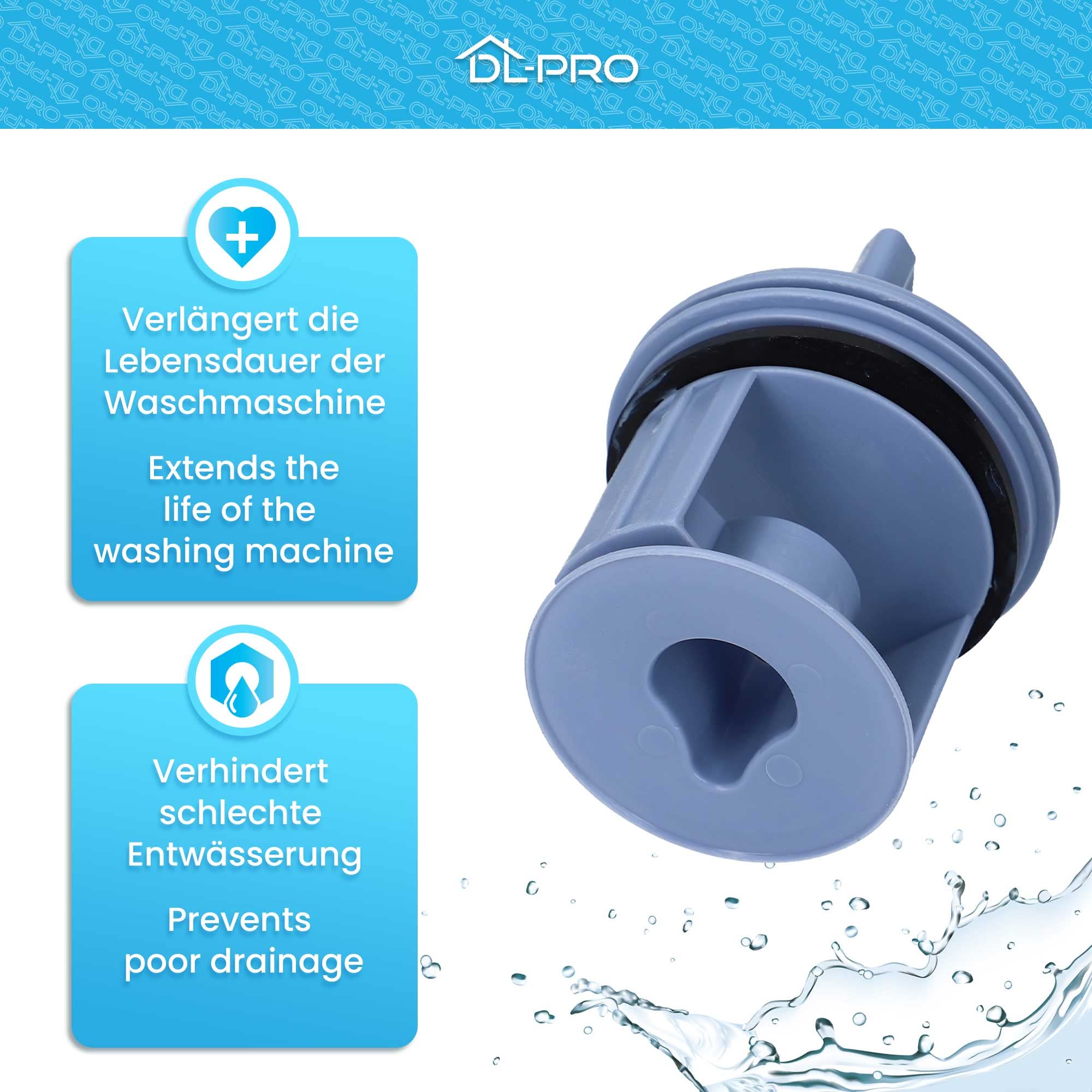 DL-pro Sitko do nici pasujące do Bosch Siemens Neff Constructa Balay sitko korek do wkładu do pompy 647920 00647920 zastępuje 605010 00605010