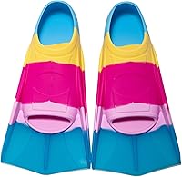 Vista 35 de Aletas de natación para niños, aletas cortas para niños y jóvenes, aletas de natación para entrenamiento de natación para niños, niñas, niños Azul