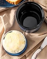 Vista 4 de Plato de Mantequilla de Cerámica, Plato de Mantequilla con Tapa, Recipiente de Mantequilla de Cerámica para Encimera, Mantequilla Francesa