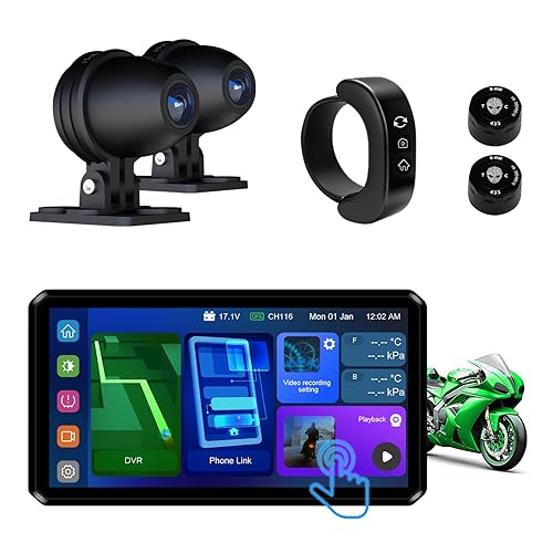AlienRider M12S-200 Motorcycle 77G Millimeter-Wave Radar Blind Spot Warning,Dash cam