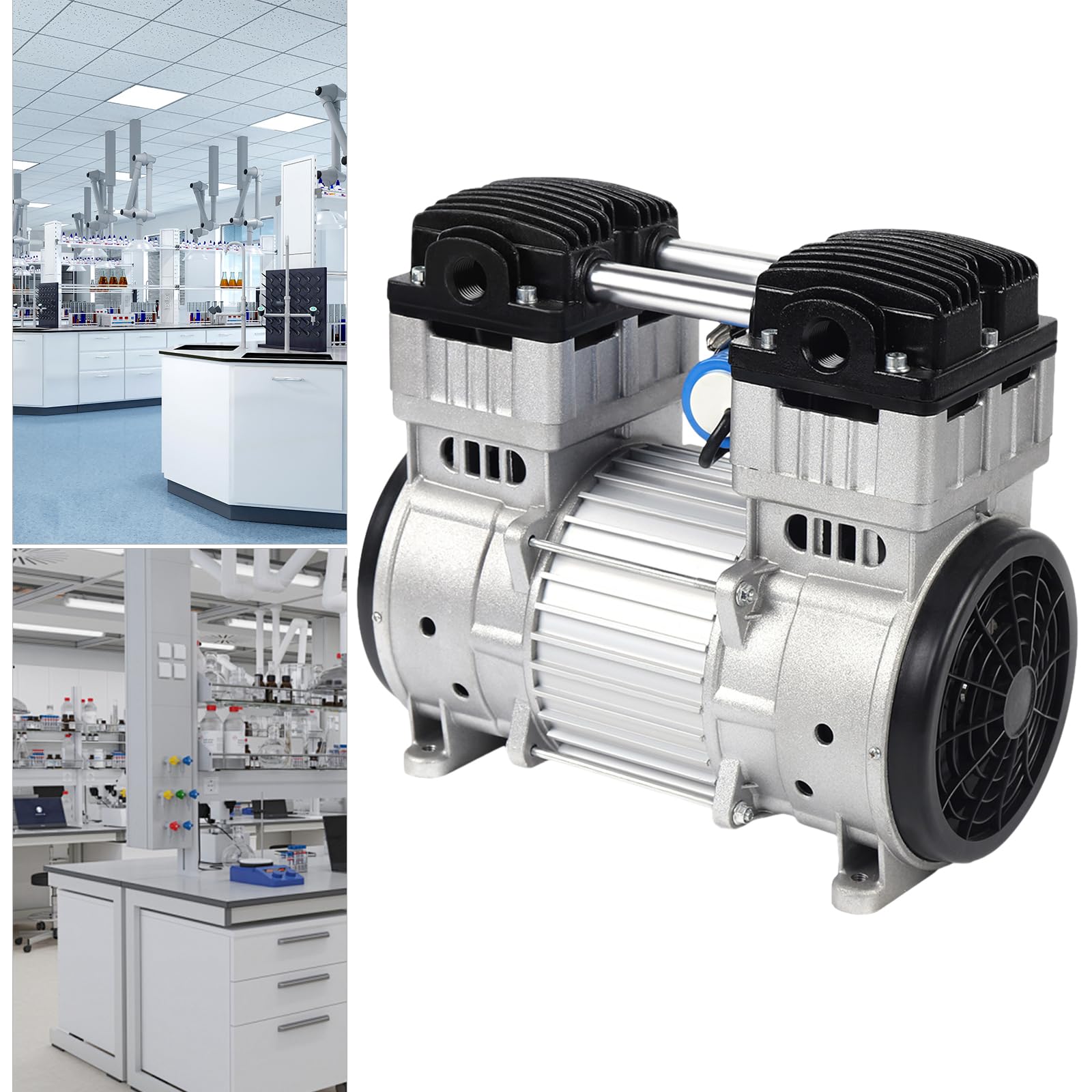 1100W Oil-Free Vacuum Pump, 110V Mini Air Diaphragm Pump, High Flow Quiet Operation, 7 CFM, 116 PSI, for Electronics, Printing, and Industrial Applications