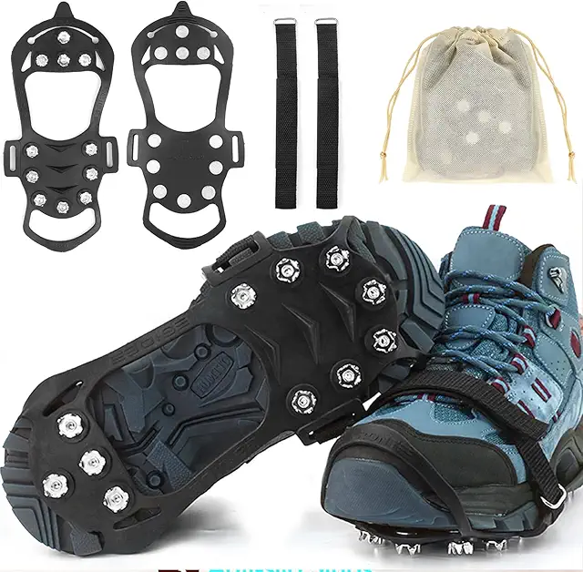 Winter Shoe Spikes 35-47: Anti-Slip Studs for Snow & Ice