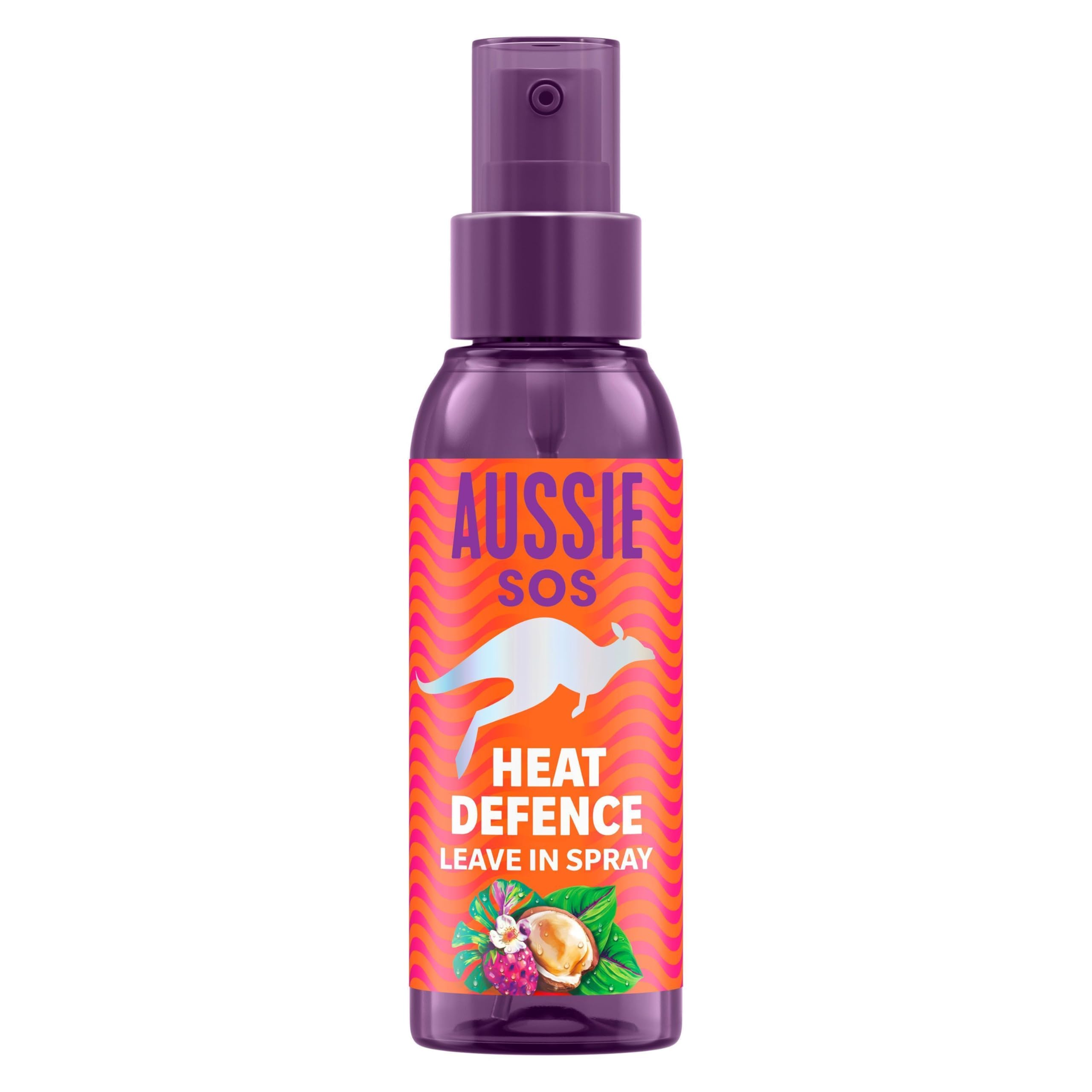 Aussie SOS Heat Defence Leave In Spray 100ml, Entwirrt und Schützt das Haar vor Hitze, Versorgt das Haar 100 Stunden Lang mit Feuchtigkeit, Vegane Formel