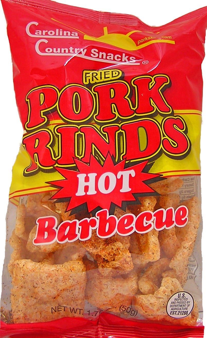Fried Pork Rinds Hot BBQ 12 bags (1.75oz)