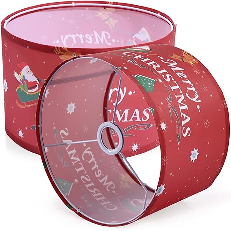 Holiday Cheer: Red Christmas Fabric Lamp Shades