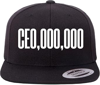 CE0,000,000 Flat Bill Snapback Hat- Fitted Cap for Men with High Crown & Structured Panels- Stylish Snapback for Men Ideal