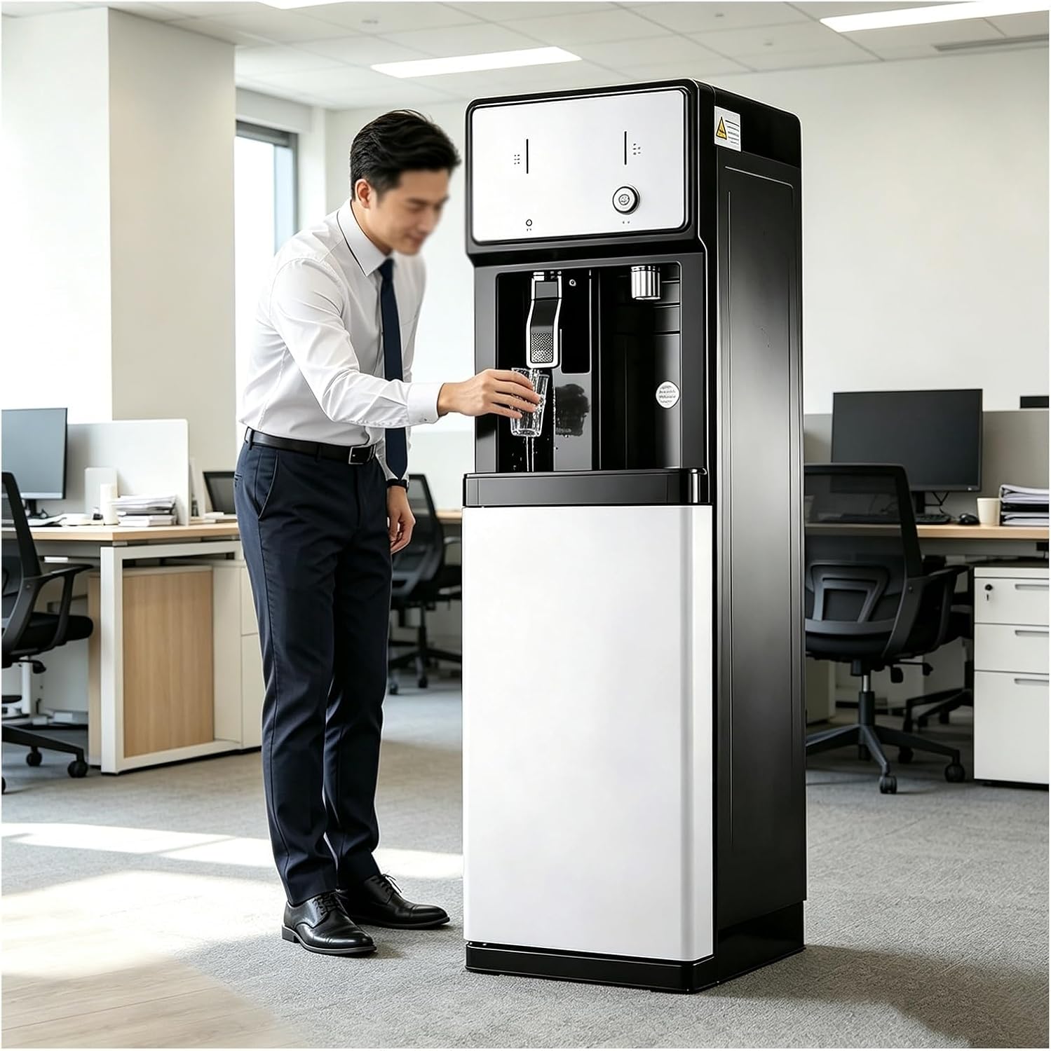 Cold Hot Water Cooler Dispenser Freestanding Water Dispensers, 3 Temperature Settings Pipeline Instant Hot Water Dispenser, Water Chiller Fountain for Household Office Staff