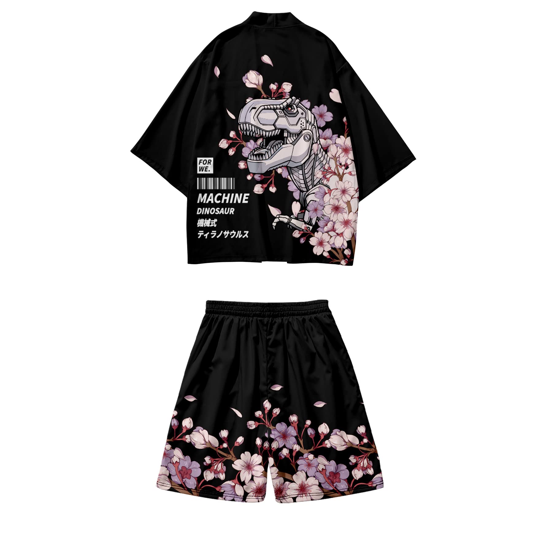 Men's Japanese Kimono Set 2 Piece Shorts Sets Summer Beach Vacation Outfits