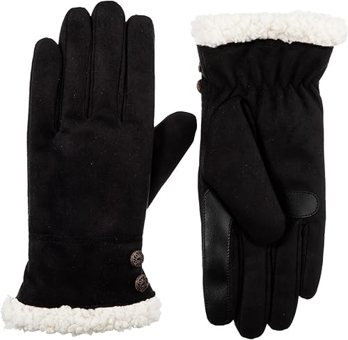 Miniatura 7 de isotoner Guantes reciclados de microgamuza para mujer, repelentes al agua, para clima frío con forro Sherpasoft, compatible con pantalla táctil
