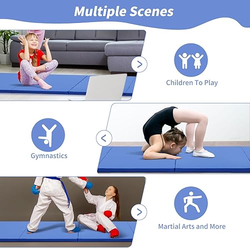 Miniatura 2 de ZENOVA Gymnastics Mat 6'x3'x2'' 10'x4'x2'' Exercise Mat Gym Mat for Home Aerobics Workout Foldable Tumbling Mat Children Gifts