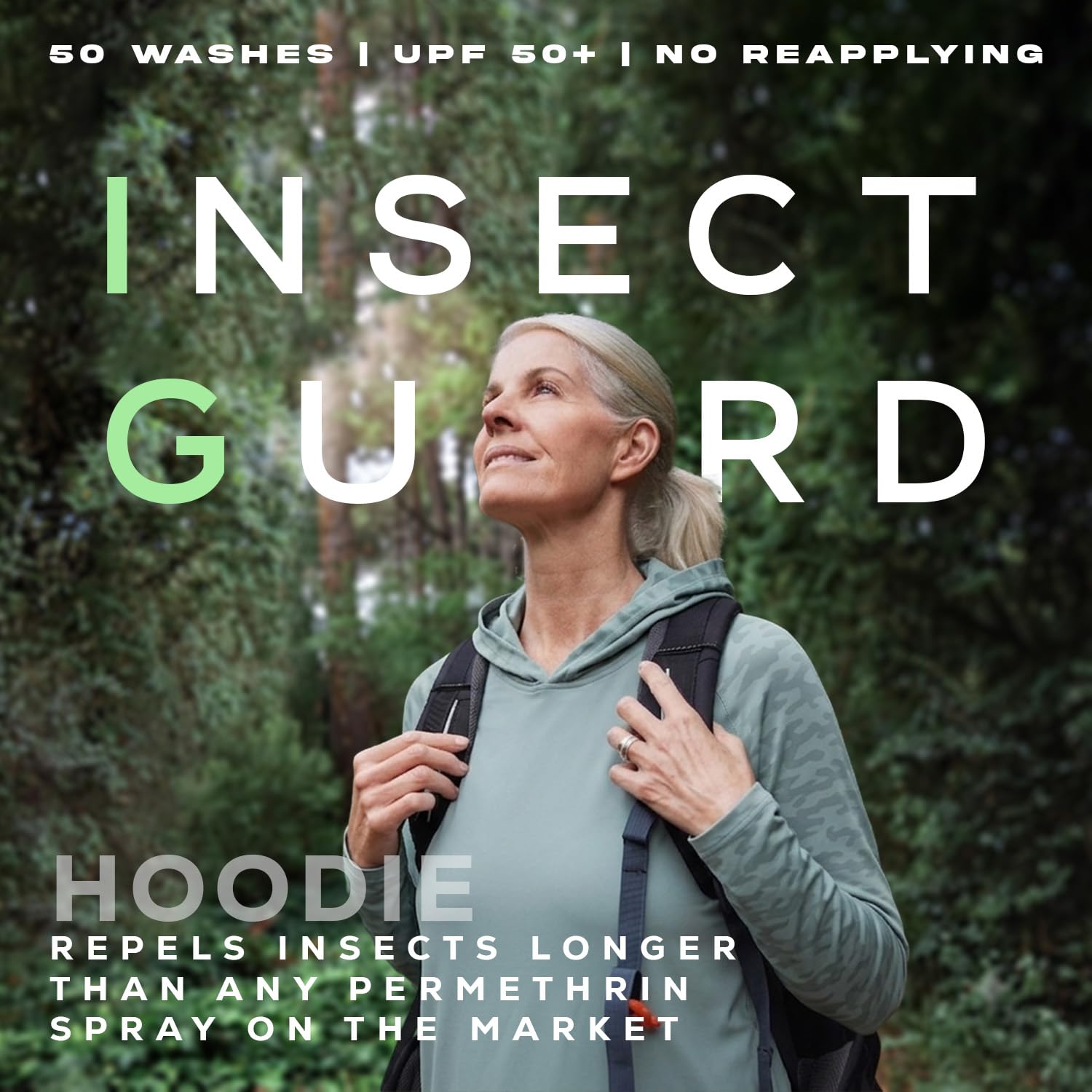 Permethrine Sweat à capuche athlétique à manches longues pour homme Protection solaire SPF 50+ Protection contre les insectes