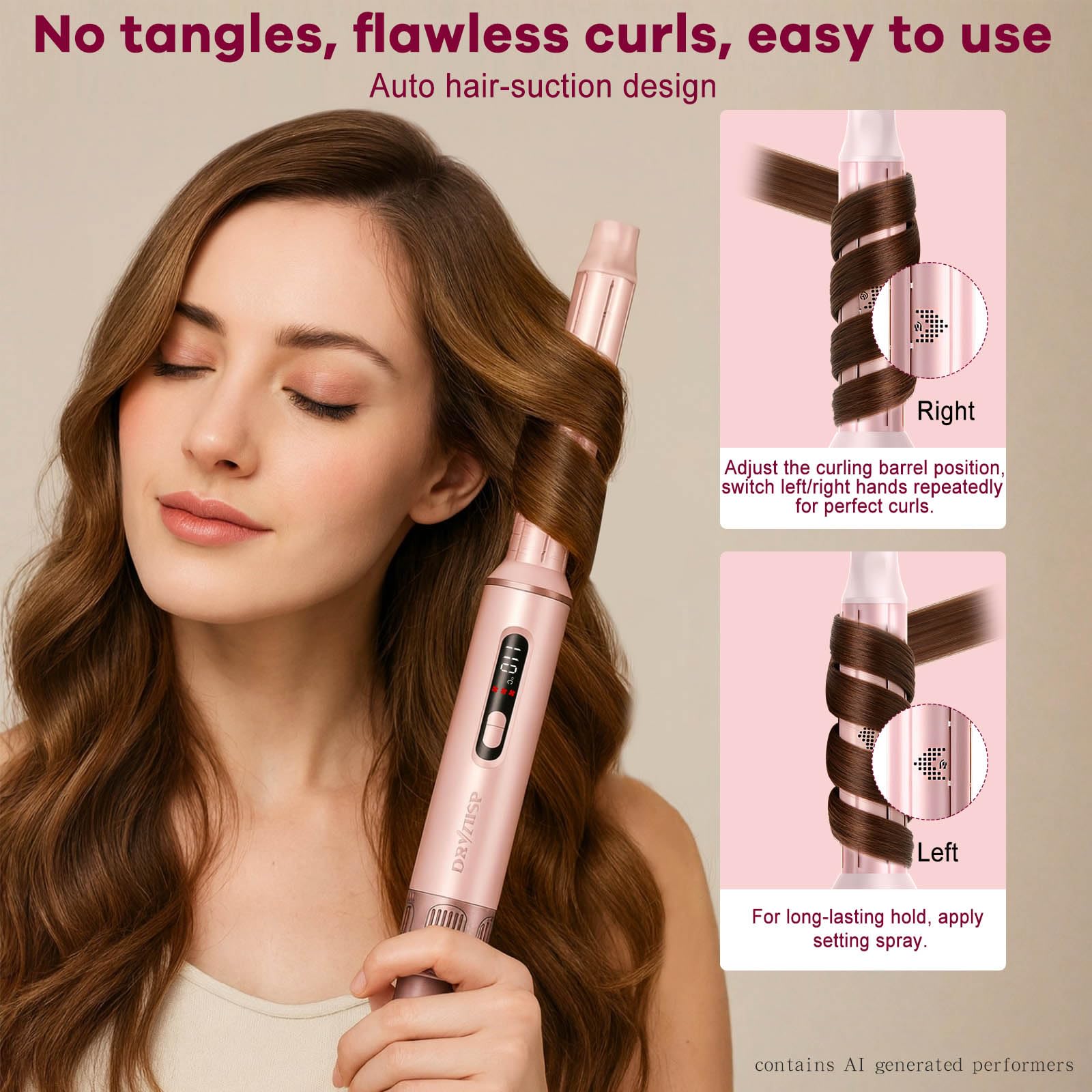 Dryhsip 5 In 1 Spazzola Asciugacapelli Regalo, Air Styler Per Capelli Ad Aria Calda, Hair Airstyler Hairstyler Arricciacapelli, Set Spazzole Con Phon/Phone Multifunzione Lissante Rotonda - Pink