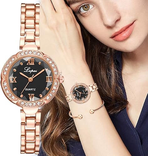 Vista 4 de Bokeley - Reloj de cuarzo para mujer, acero inoxidable, con pulsera