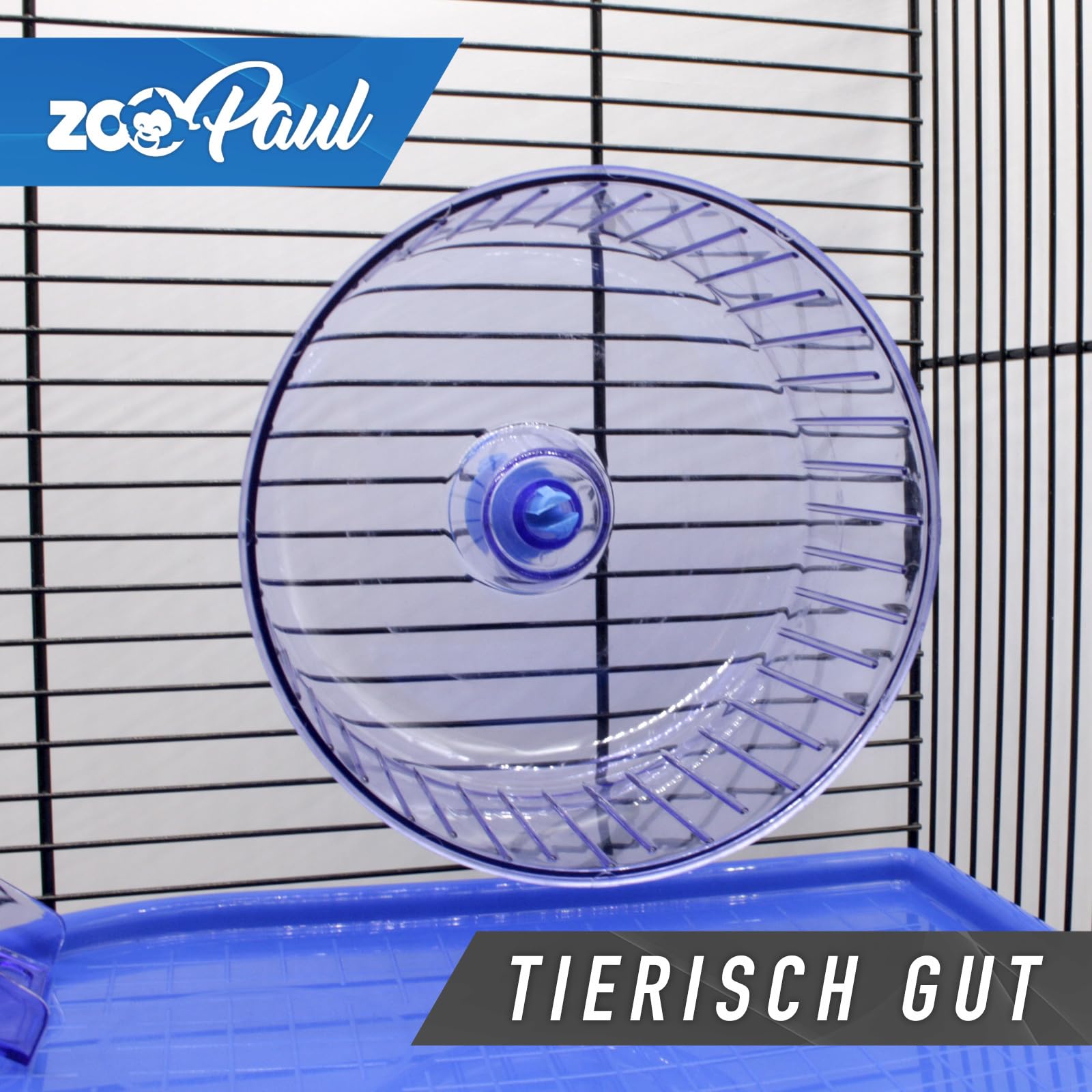 ZooPaul Premium Nagerkäfig XXL für Kleintiere Blau inkl. Zubehör 60x36x54 cm Maus Hamsterkäfig mit Häuschen, Laufrädern, Futternäpfen, Böden und Leitern