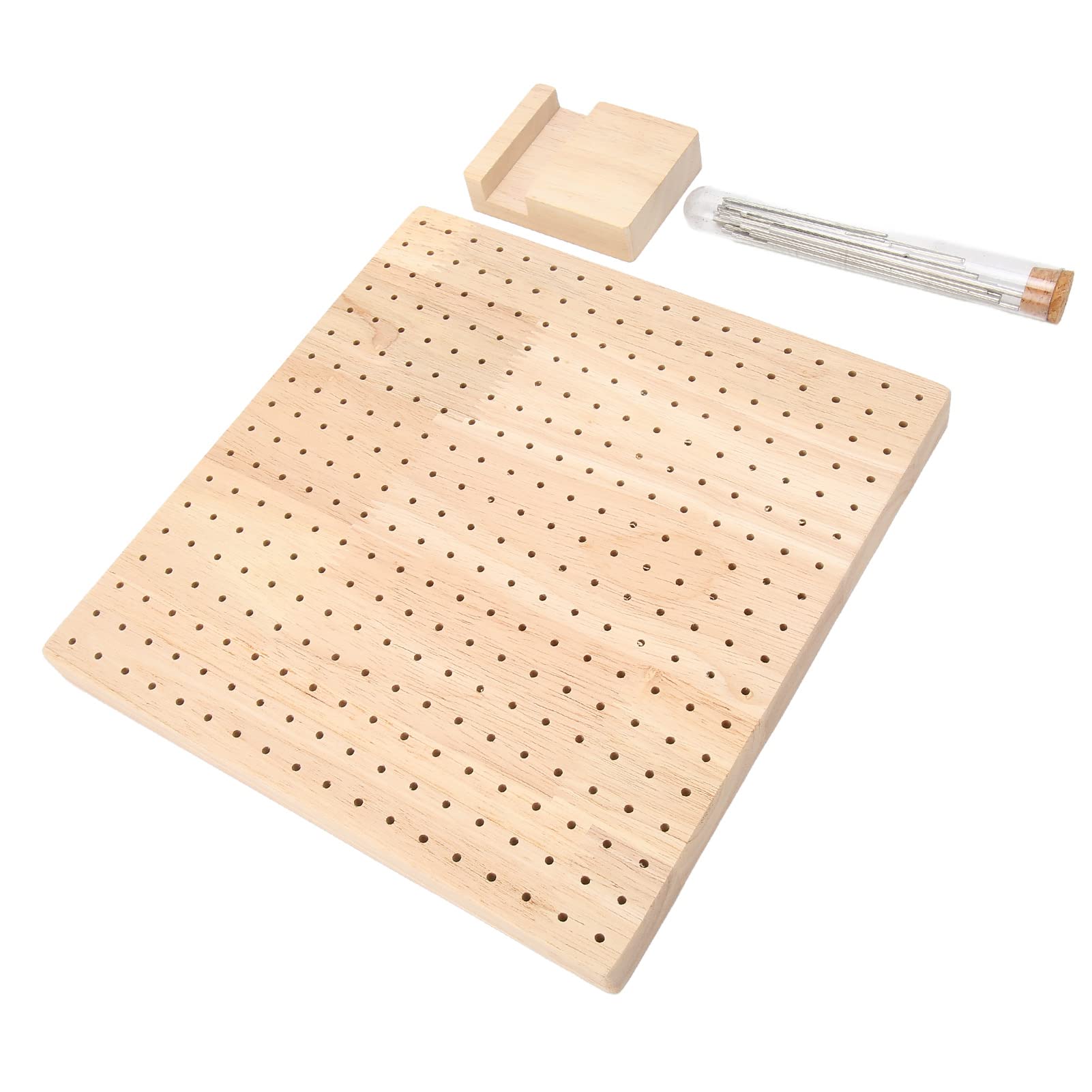 Wooden Blocking Board Polished Rubber Wood with Steel Pins Handcrafted Knitting Board for Crocheting