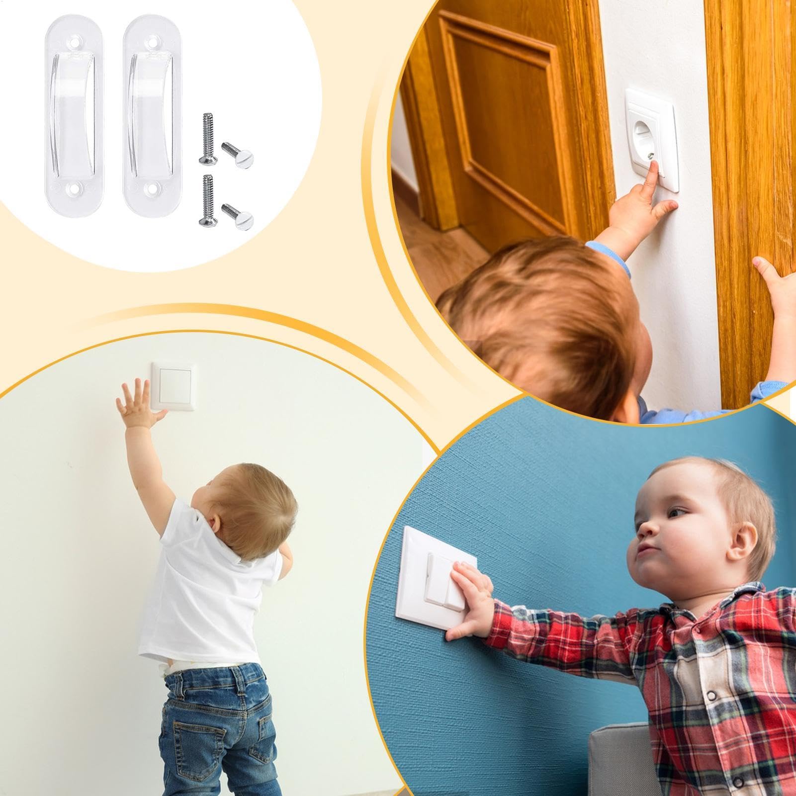 Protezione per interruttore della luce di sicurezza per bambini - Protezione per pulsante di attivazione/disattivazione della luce, copertura per interruttore della luce a prova di bambino | Durevole