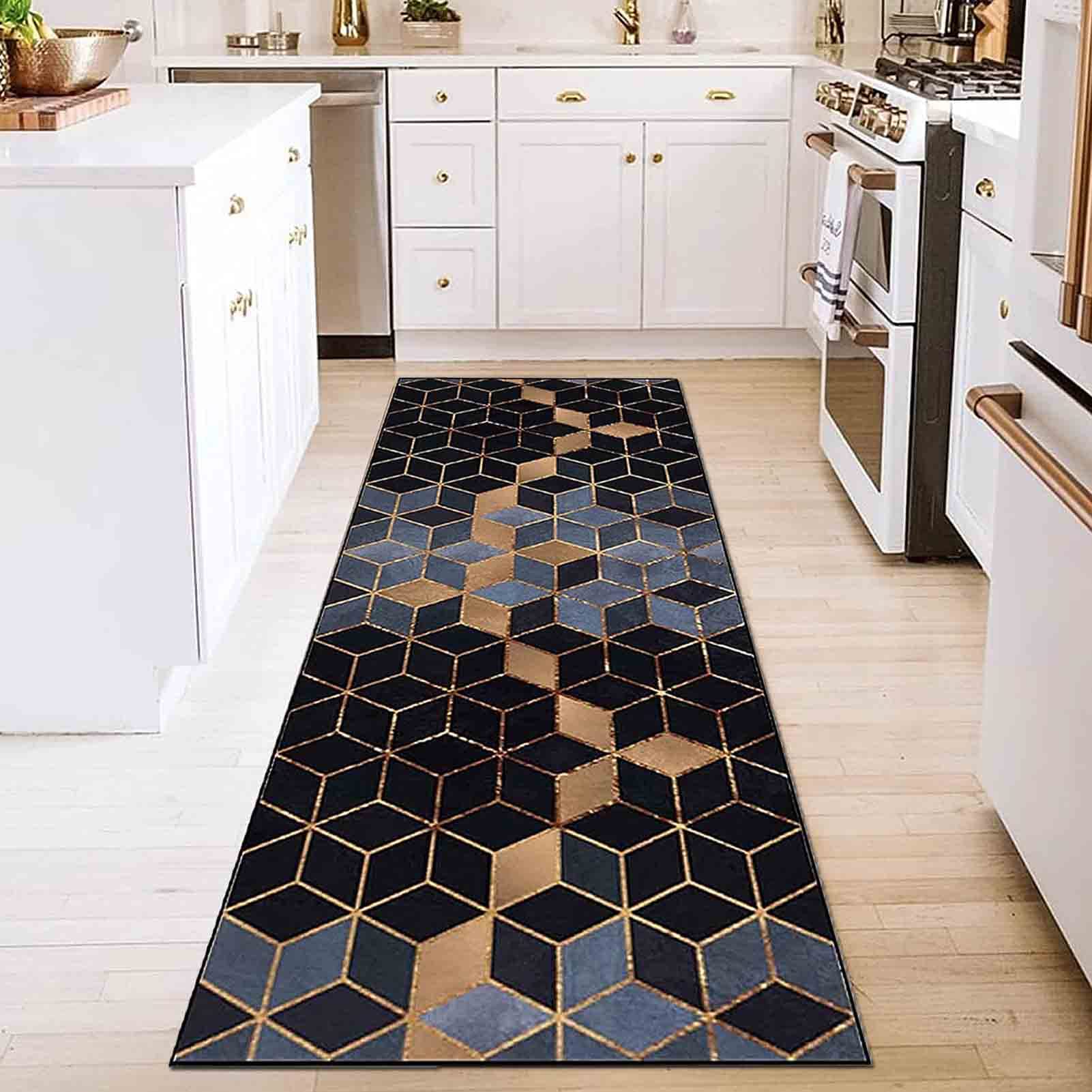 Tapis de sol antidérapant bleu pour éviter les glissades du salon