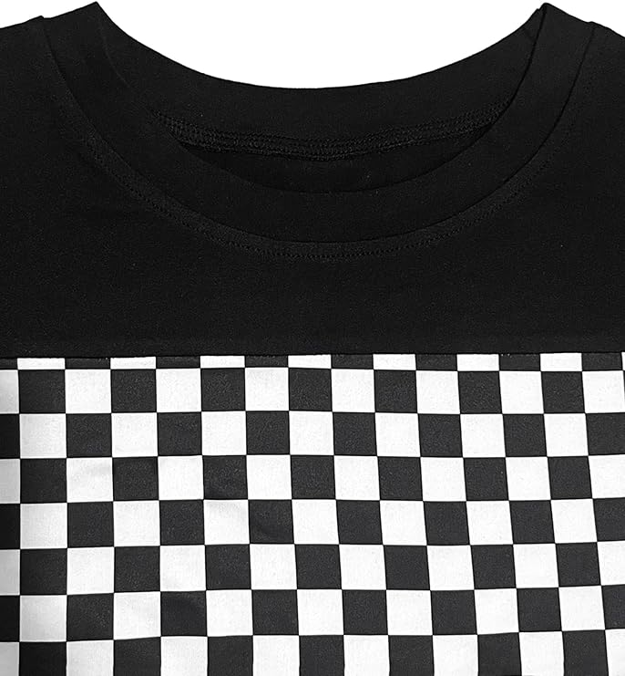 WSPLYSPJY Women's Short Sleeve Round Neck Colorblock Stripe Tee Shirt Crop Top