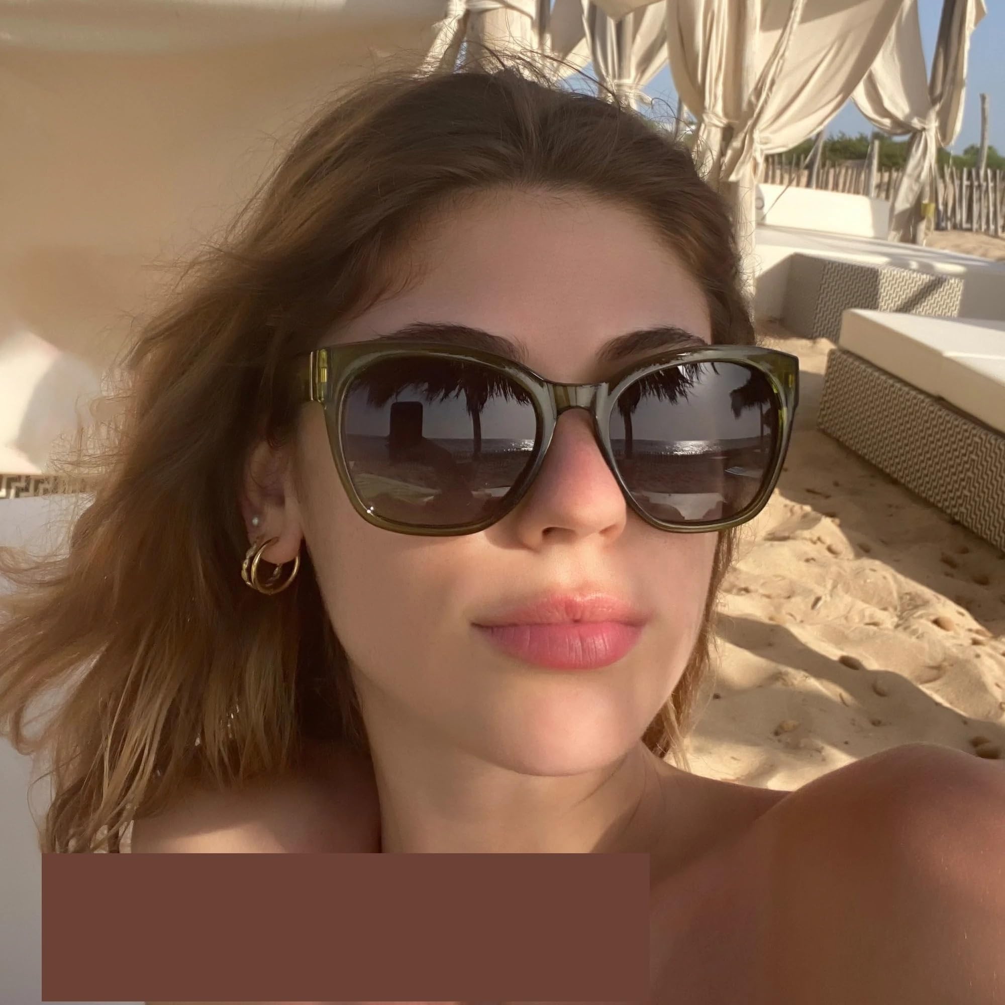 Modische Sonnenbrille mit dickem Rahmen for Damen, klobige Cat-Eye-Sonnenbrille