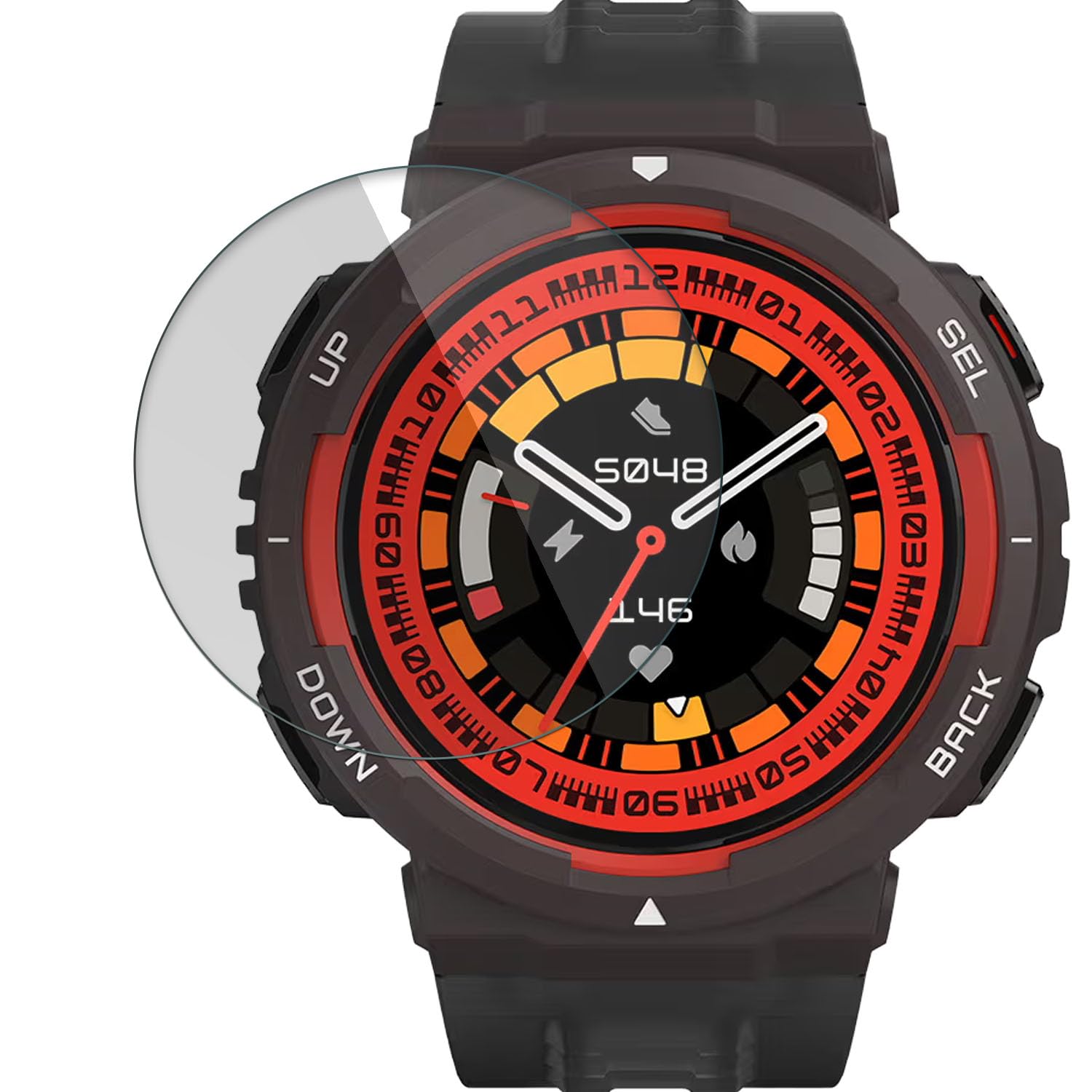 Enlinea Pack of 5 smart watch screen guard for Amazfit Active Edge | Ultrathin 0.33mm 9H anti shock flexible screen protector (5)