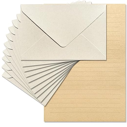 Tuhangcc Premium Velvet-Touch Stationery Set with Unique Design Colors - Best Paper and Elegant 4x6 Envelopes (24 Writing Sheets + 12 Envelopes) for Love Letters and Party Invitations(Ivory White)