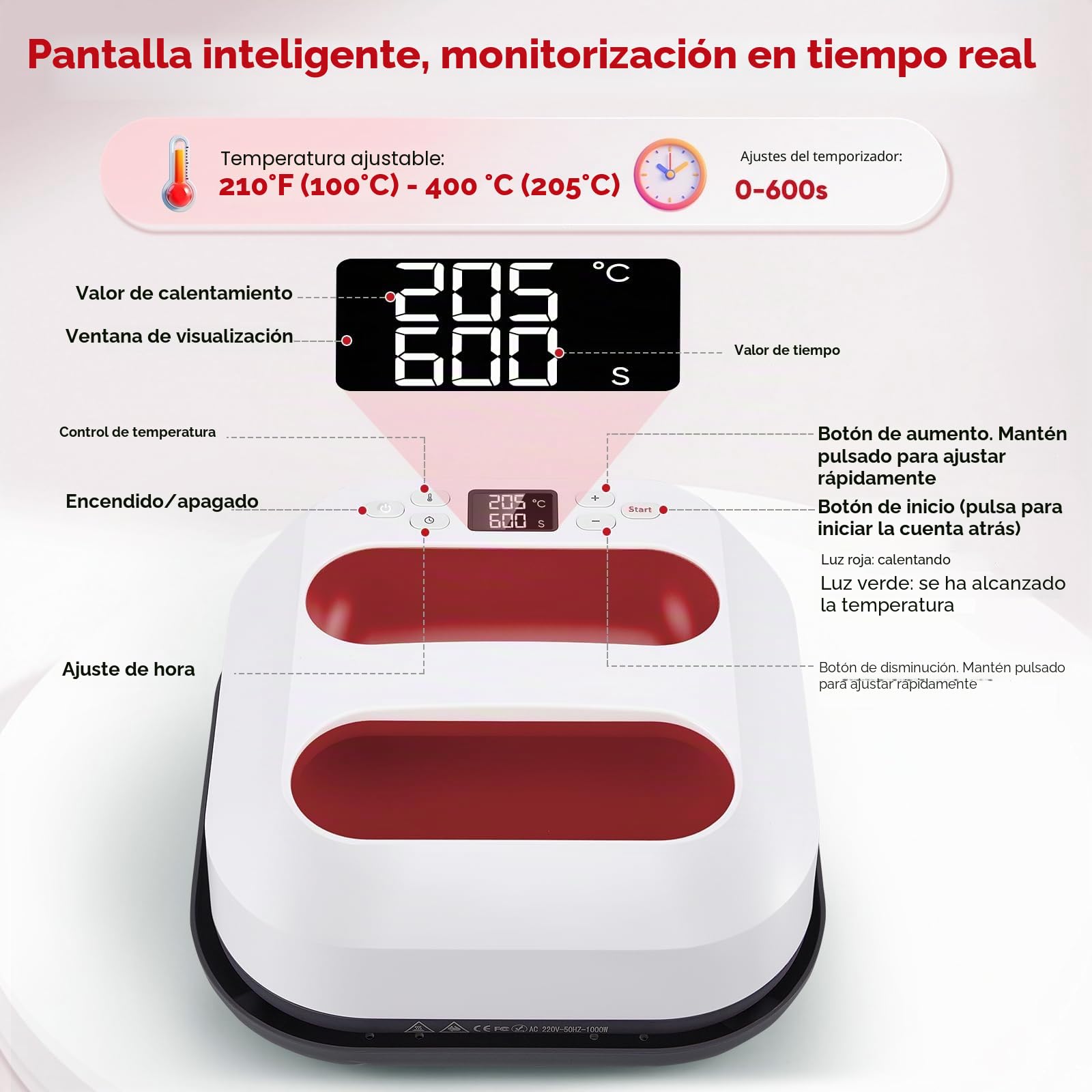 Plancha Termica Camisetas,Impresora Sublimación para Camisetas Plancha de Transferencia con Pantalla LED,Temporizador,Prensa Termica Plancha Sublimacion para Estampado Textil y Manualidades DIY