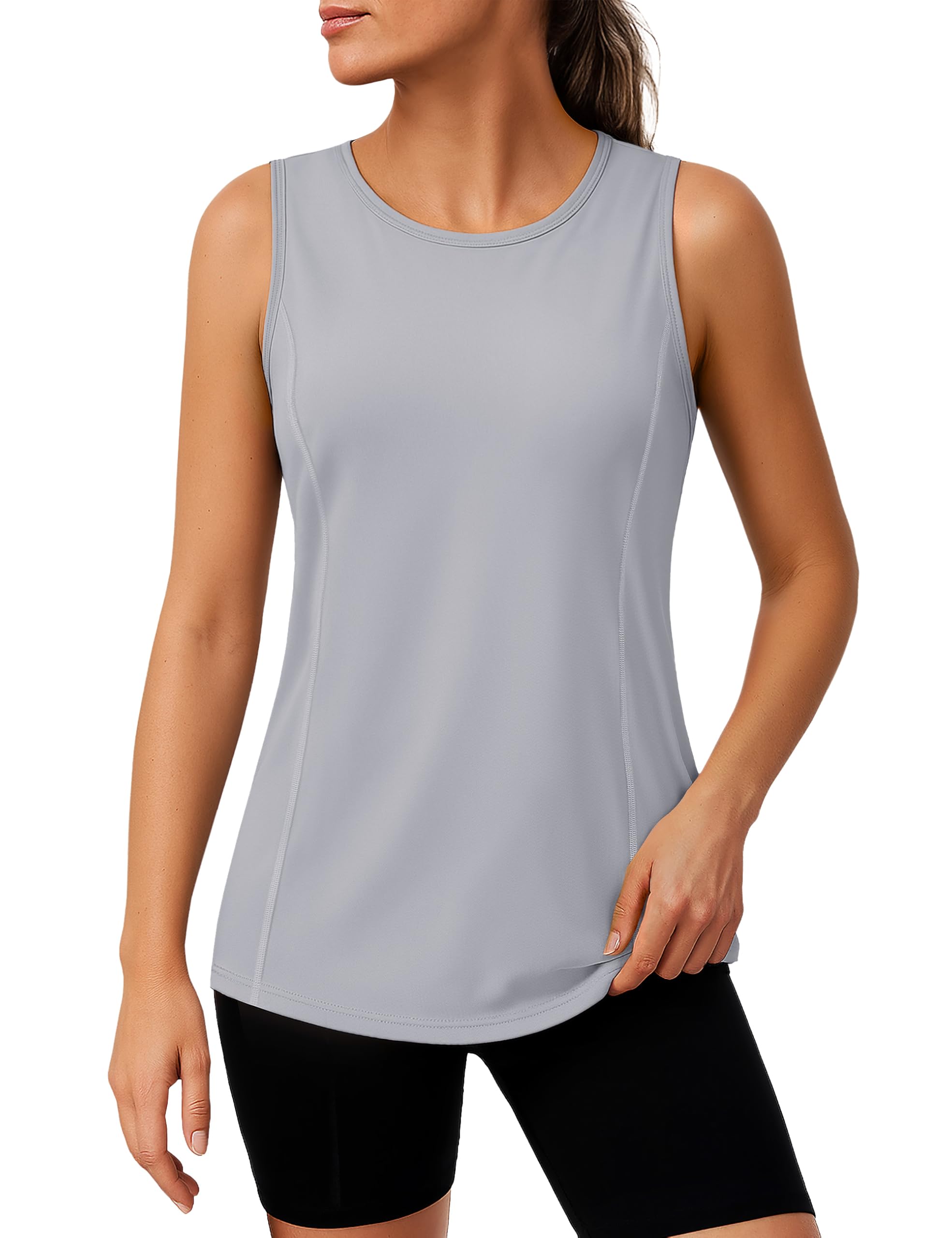 TACVASEN Women's UPF 80+ Workout Tank Top Sleeveless Quick Dry Sun Protection Hiking Athletic Gym Yoga Running Shirts