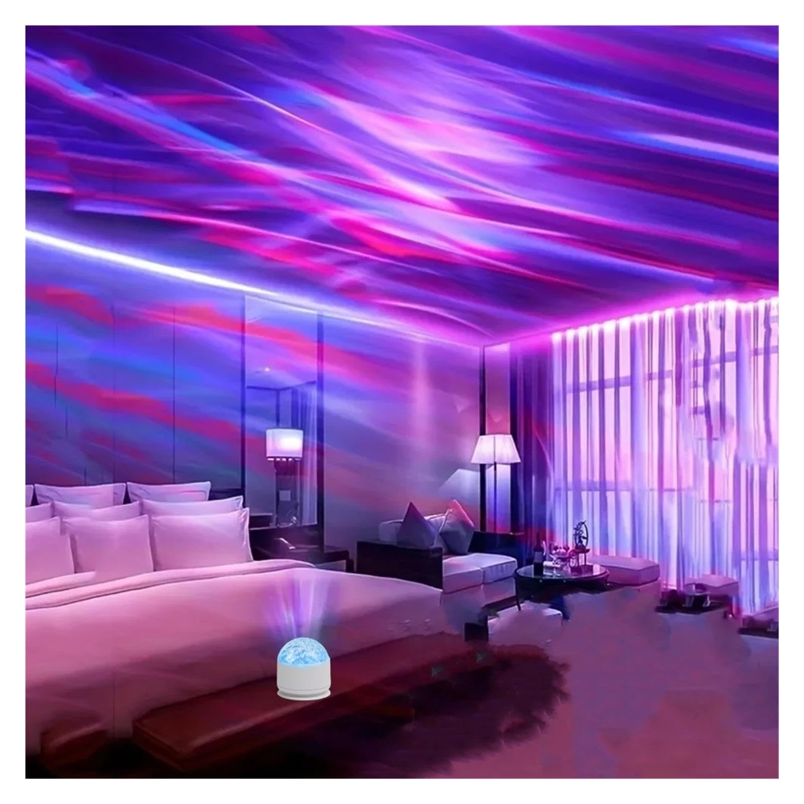Projecteur LED Aurora Waves, Veilleuse 16 Couleurs Avec Télécommande