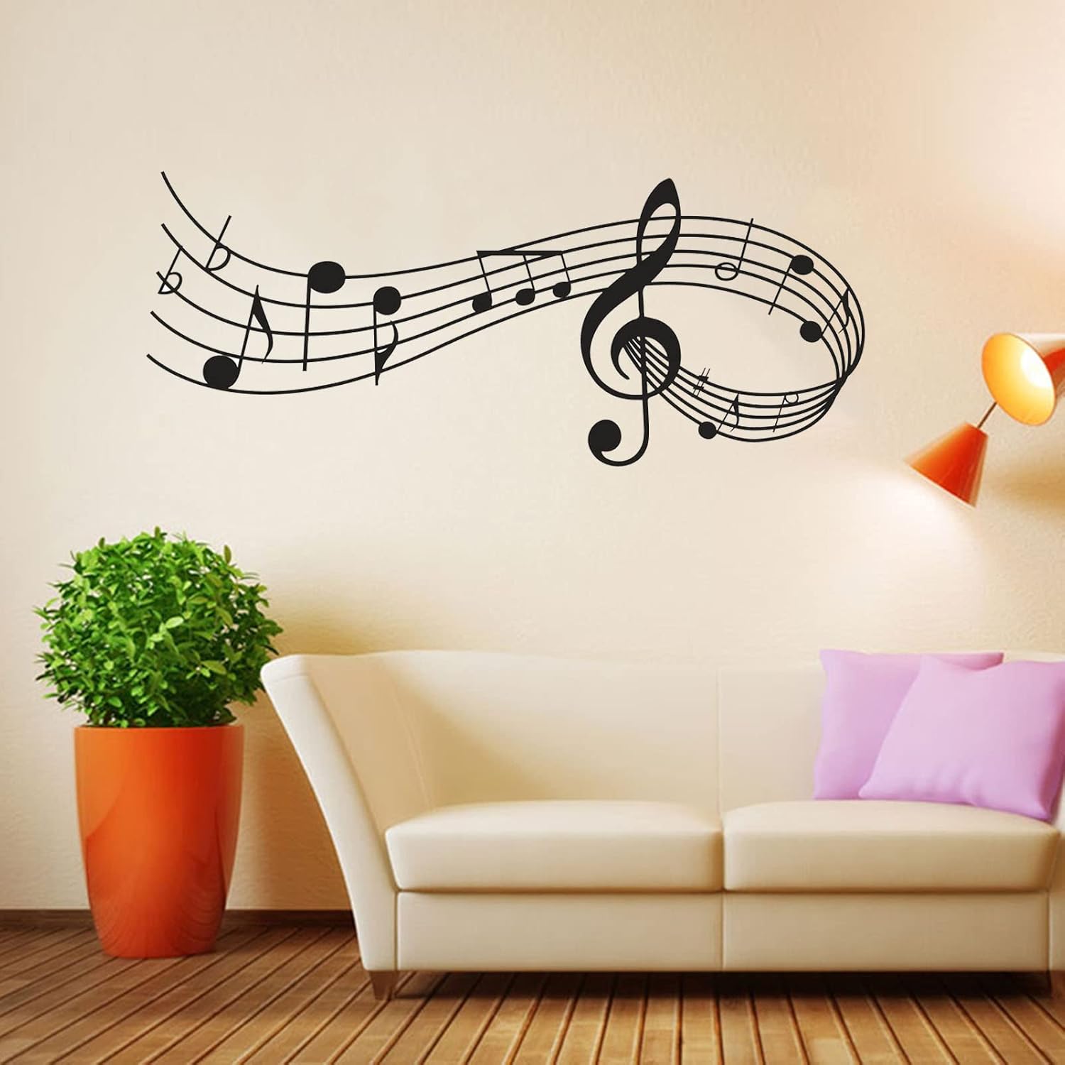 Musical Note Wall Decals, Creative Music Notes Notation Removable Vinyl Wall Stickers for Classroom Music Studio Dance Room Bedroom Art Decor House Decoration