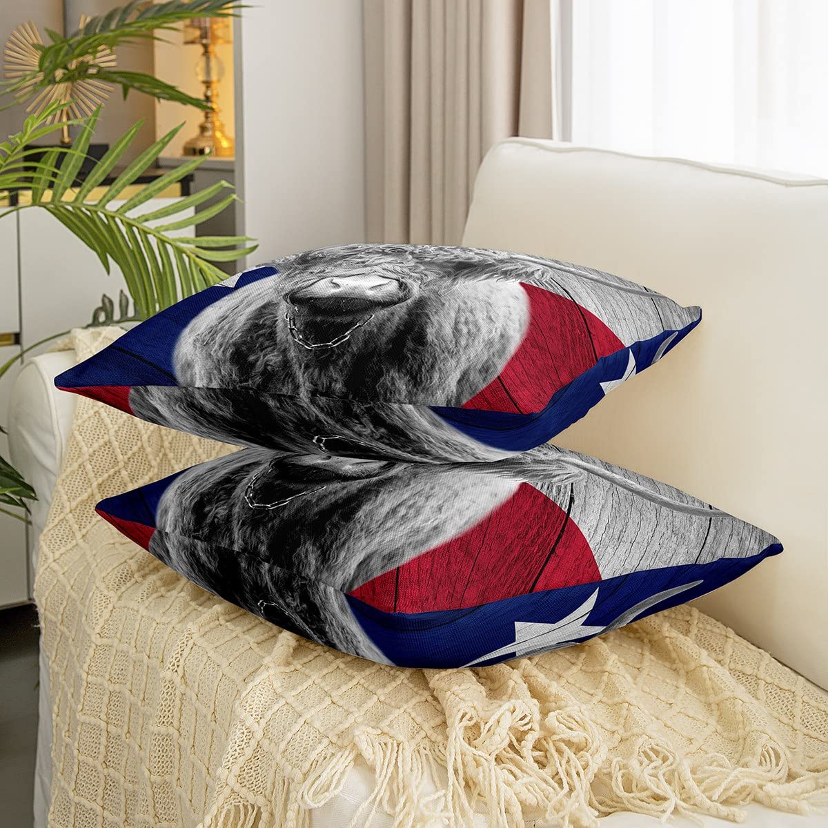 Set 2 Federe Cuscino Bandiera Inglese 40x40cm | Morbide In Poliestere Per Bambini E Ragazzi | Rosso E Blu Navy