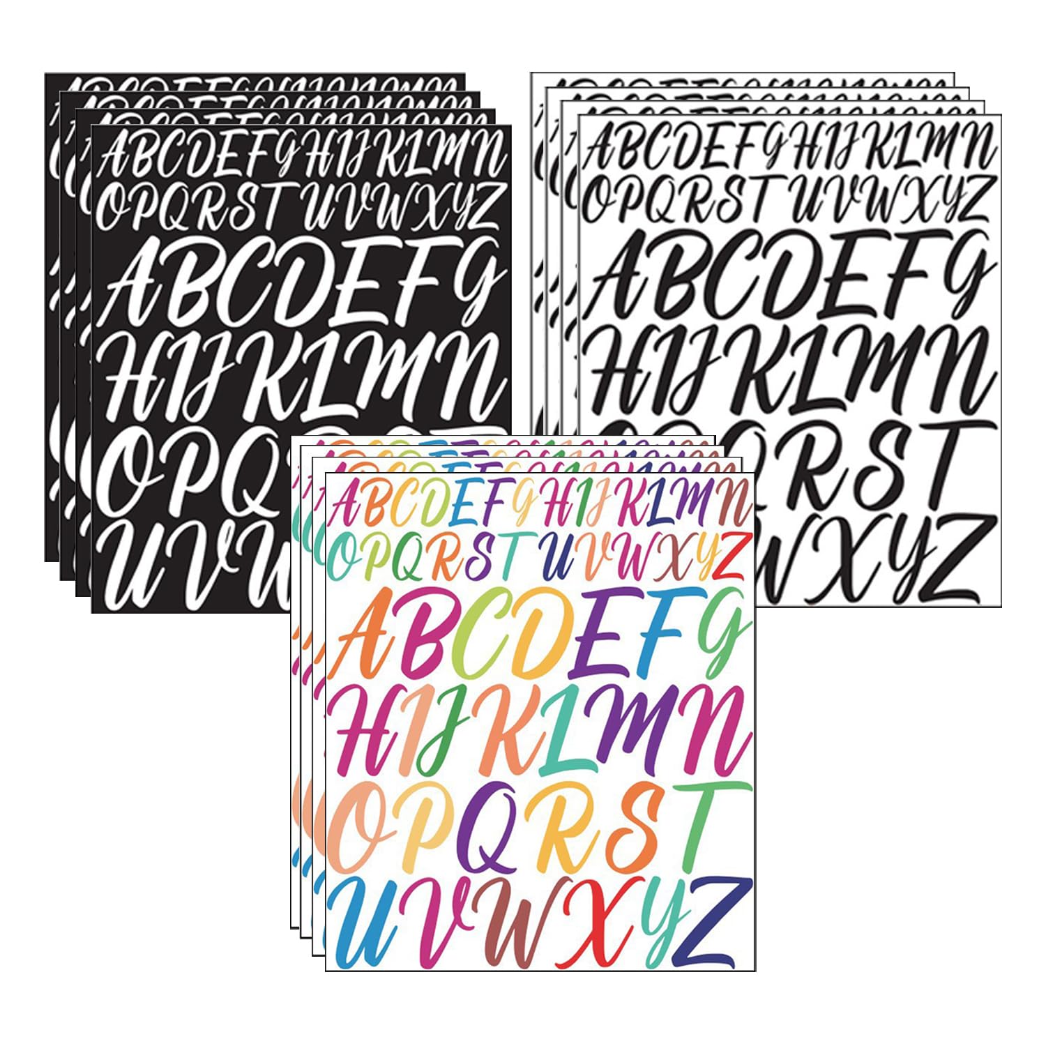 12 Hojas Pegatinas De Letras Alfabeto,2,5cm 5cm Letras Adhesivas Pegatinas Alfabeto Pegatinas Vinilo Letras Impermeables para Diy Pegatinas Vasos De Agua Decorados Por Computadora