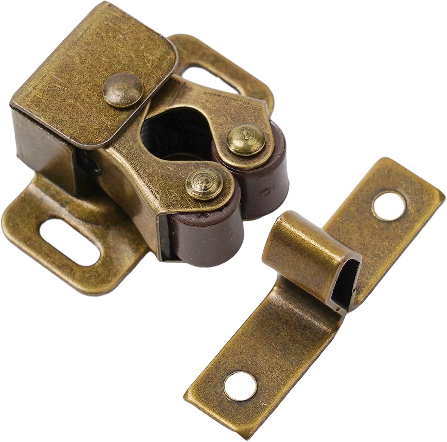 Roller Catch Cabinet Door Latch Lock Caravans, Motorhomes & Boats – Steel, Silver/Gold/Bronze Finish, Install, Secure Light-Door Closure(Green Bronze)