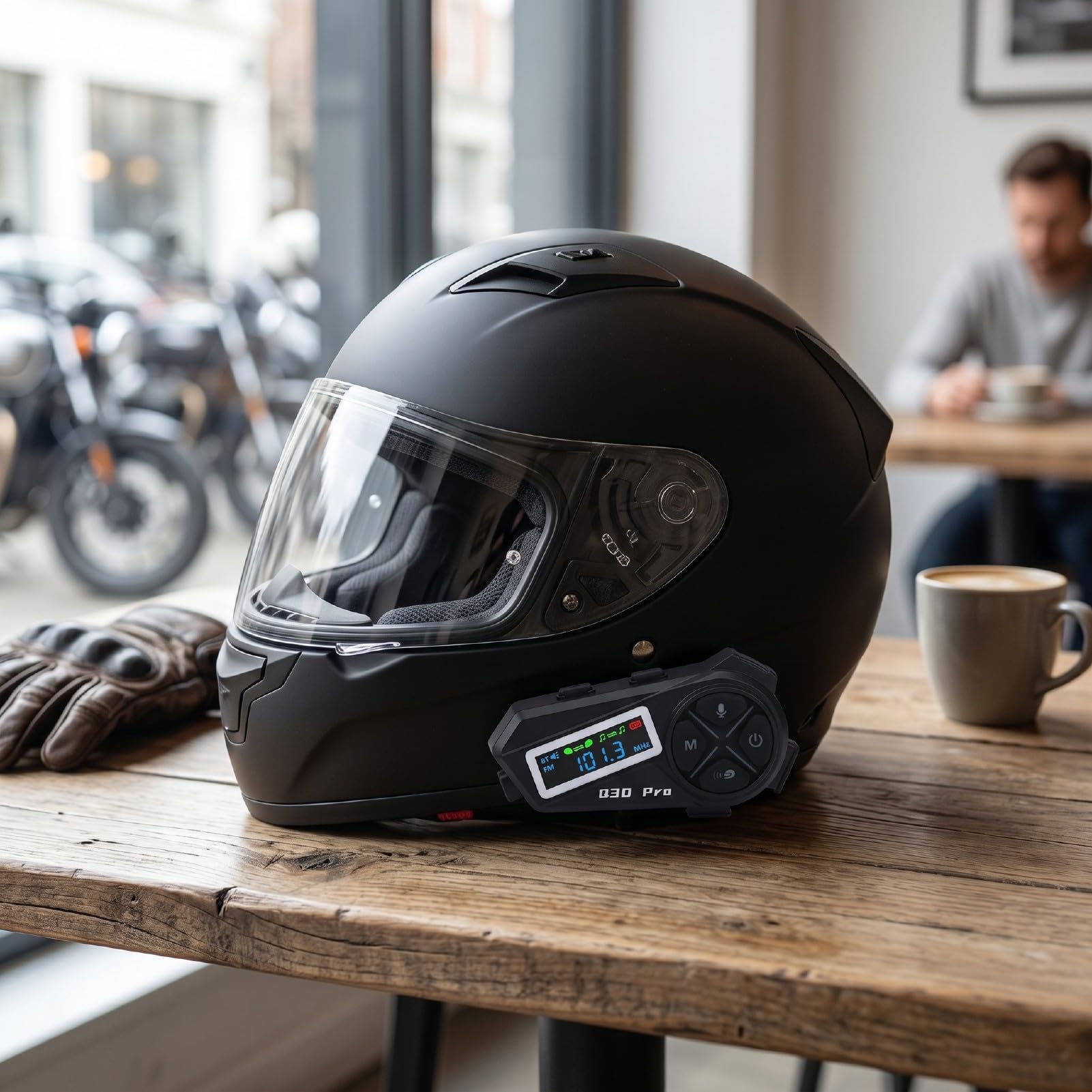 Casque Bluetooth pour Moto, avec Micro Antibruit et Affichage LED pour Les Aventures en Plein Air, Son HiFi, étanche