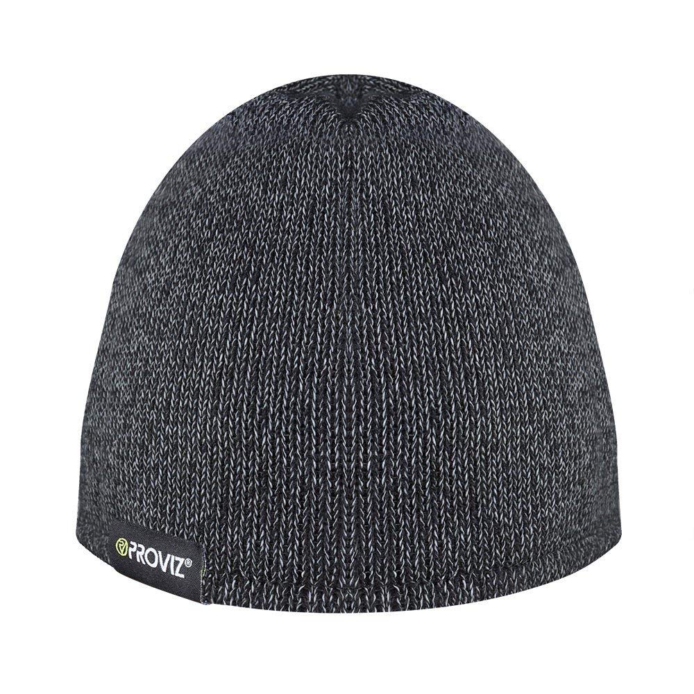 Proviz Unisex Grey Reflect360 Hi Viz Reflective Explorer Fleece-Lined Beanie Hi Visibility, Black