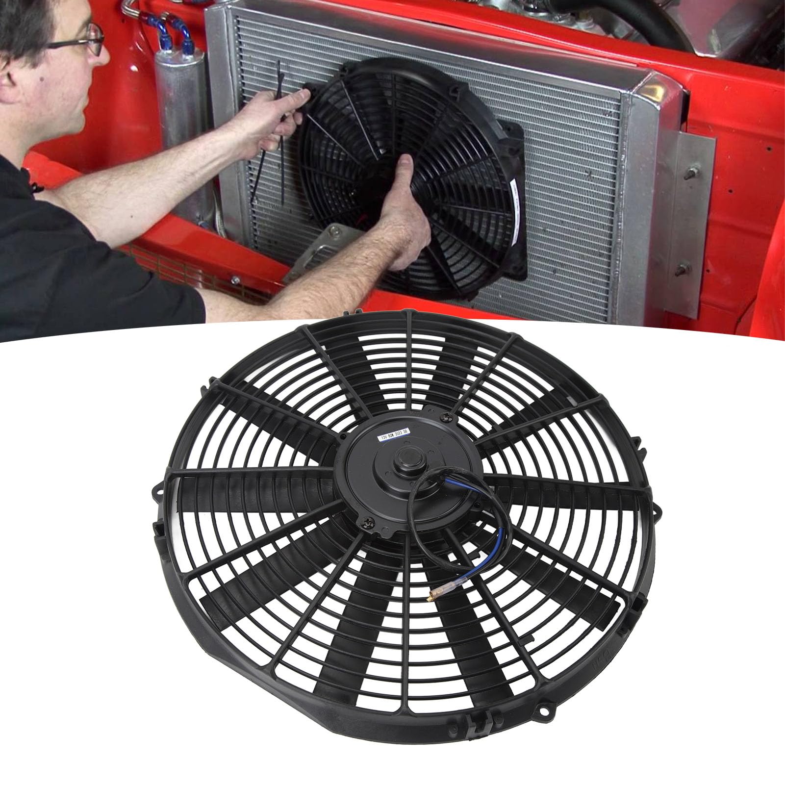 Amazon.co.jp: 15 インチ 12V コンデンサー ラジエーター冷却ファン  