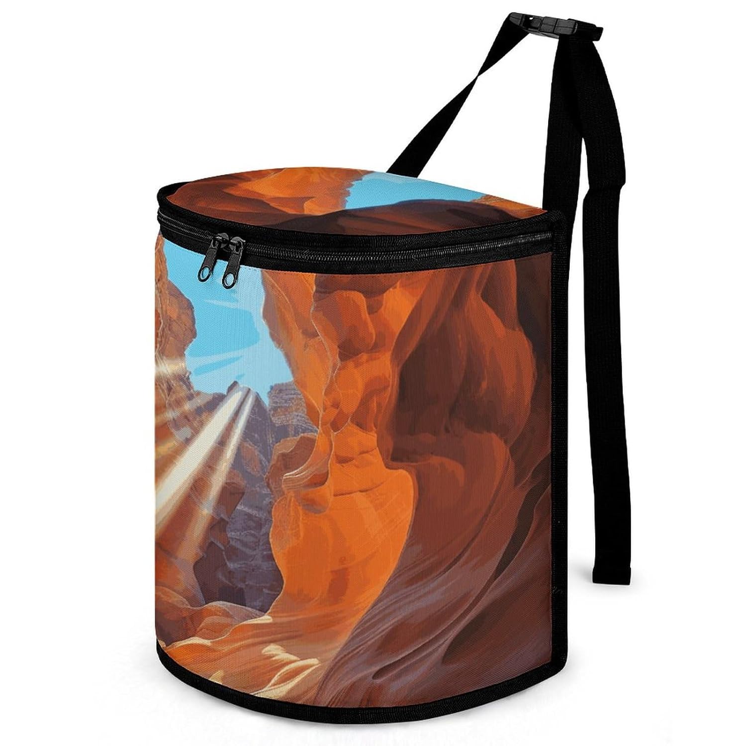 Hanging Car Trash Bag Antelope Canyon Printed Car Garbage Storage Bag Leakproof Car Trash Can Portable Garbage Storage Bags