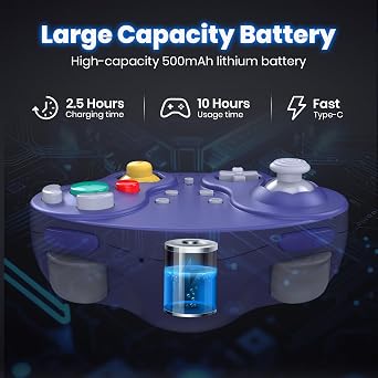 miadore Wireless GameCube Controller For Switch 1/2/OLED/Lite/NGC Console