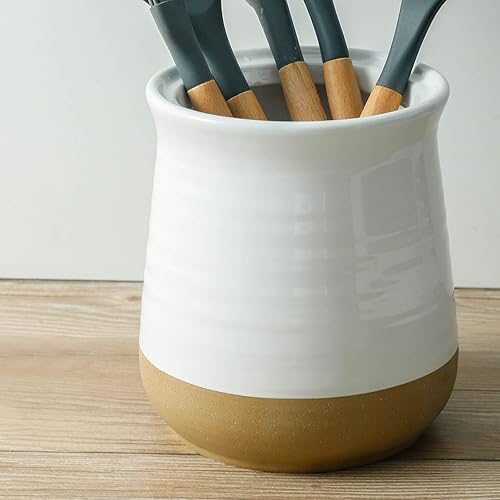 Miniatura 7 de Hasense Soporte grande para utensilios de cocina, soporte para utensilios de cocina blanco para encimera de cocina, organizador de utensilios de